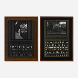 Reinhard Mucha, BBK Edition (diptych): Reinhard Mucha BBK Edition (diptych) 1990lithograph on paper in artist's frame45.25 h × 34 w × 2.25 d in (115 × 86 × 6 cm) Signed and numbered to each work 'Reinhard Mucha