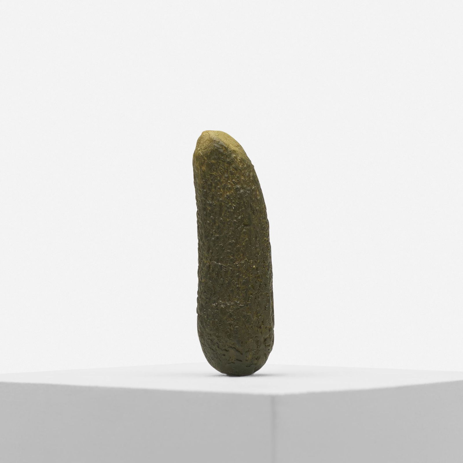 Erwin Wurm, Selbstportrat als Essiggurkerl: Erwin Wurm Selbstportrat als Essiggurkerl (self-portrait as a pickle) 2016cast and hand-painted acrylic resin3 h × 1 dia in (8 × 3 cm) Signed to certificate of authenticity ‘E Wurm'.