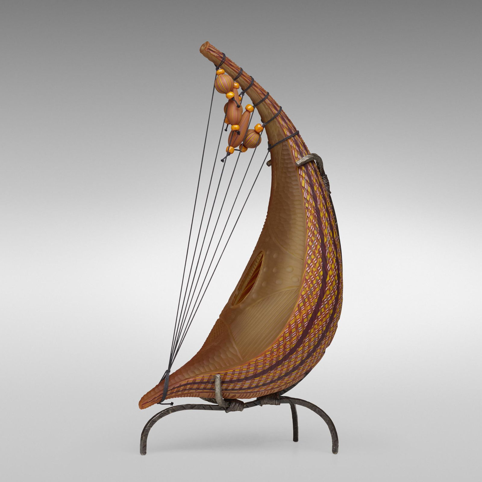 Davide Salvadore, Untitled (from the Cocoe series): Davide Salvadore Untitled (from the Cocoe series) c. 2010hand-blown glass, inciso and battuto surface, string, patinated metal18.5 h × 6.25 w × 9.5 d in (47 × 16 × 24 cm)