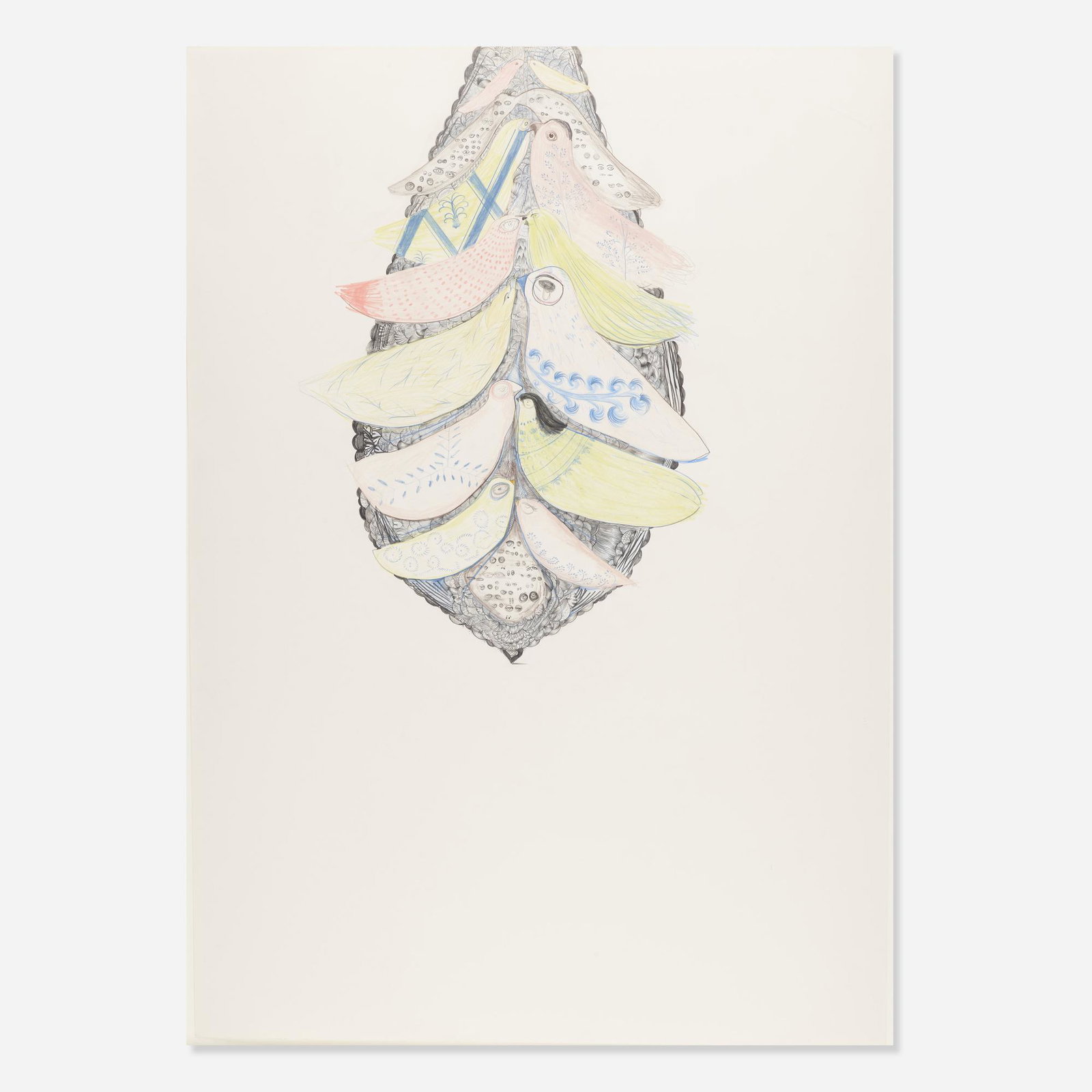 Simone Shubuck, Mama Said Knock You Out Leaf: Simone Shubuck Mama Said Knock You Out Leaf 2004mixed media on paper39 h × 27 w in (99 × 69 cm) Provenance: Callicoon Fine Arts, New York | Collection of Martina Yami