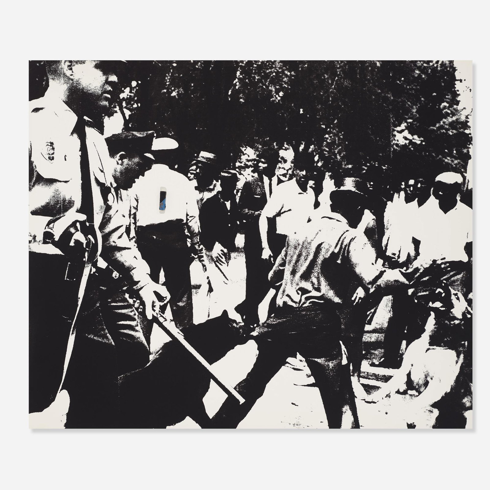 Andy Warhol, Birmingham Race Riot: Andy Warhol Birmingham Race Riot from the X + X (Ten Works by Ten Painters) portfolio 1964 screenprint on paper 20 h × 24 w in (51 × 61 cm) Sheet measures: 20 h x 24 w inches. Embos