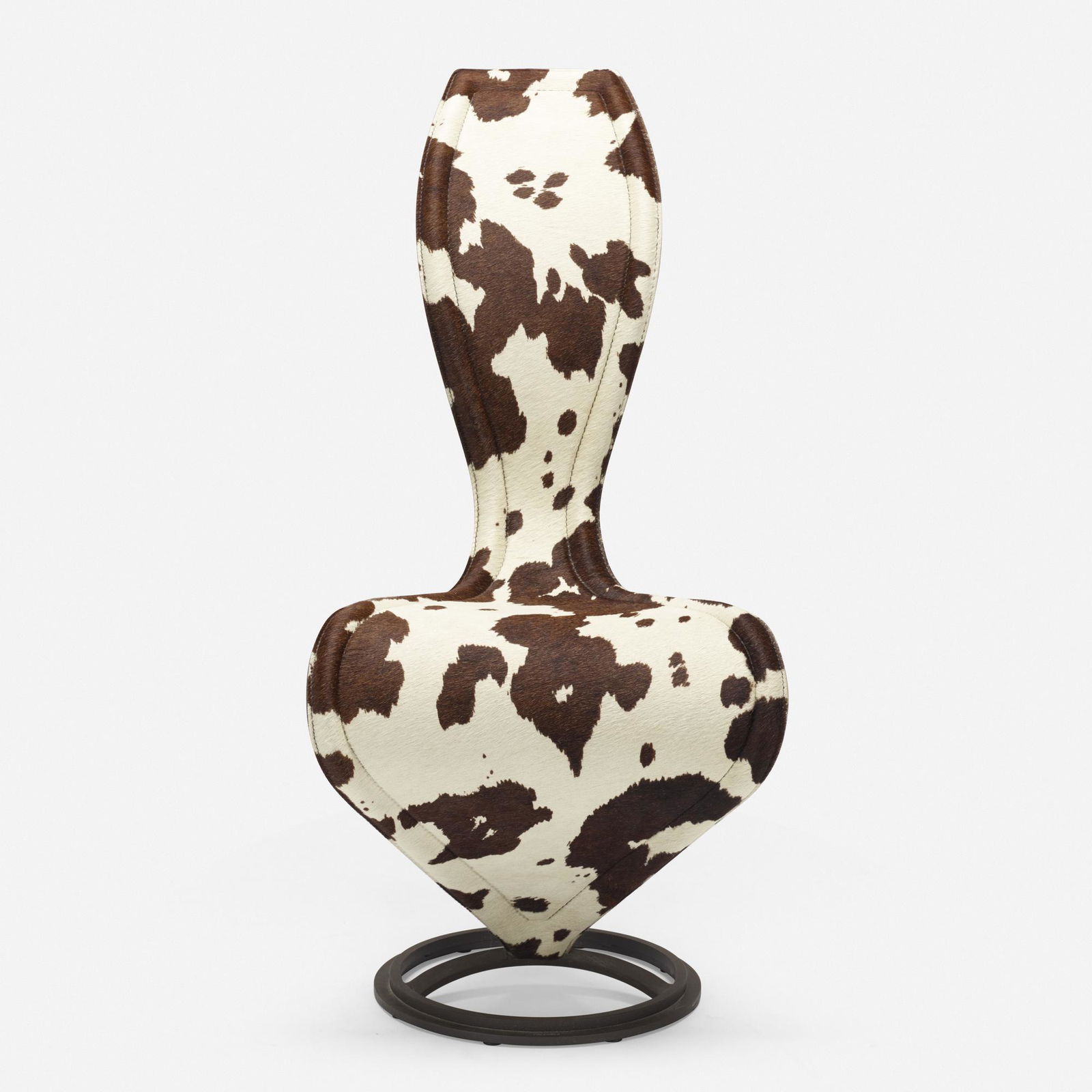 Tom Dixon, S-chair: Tom Dixon S-chair CappelliniUnited Kingdom / Italy, 1991cowhide, steel20 w × 22 d × 40 h in (51 × 56 × 102 cm) Impressed manufacturer's mark to base 'Cappellini'.