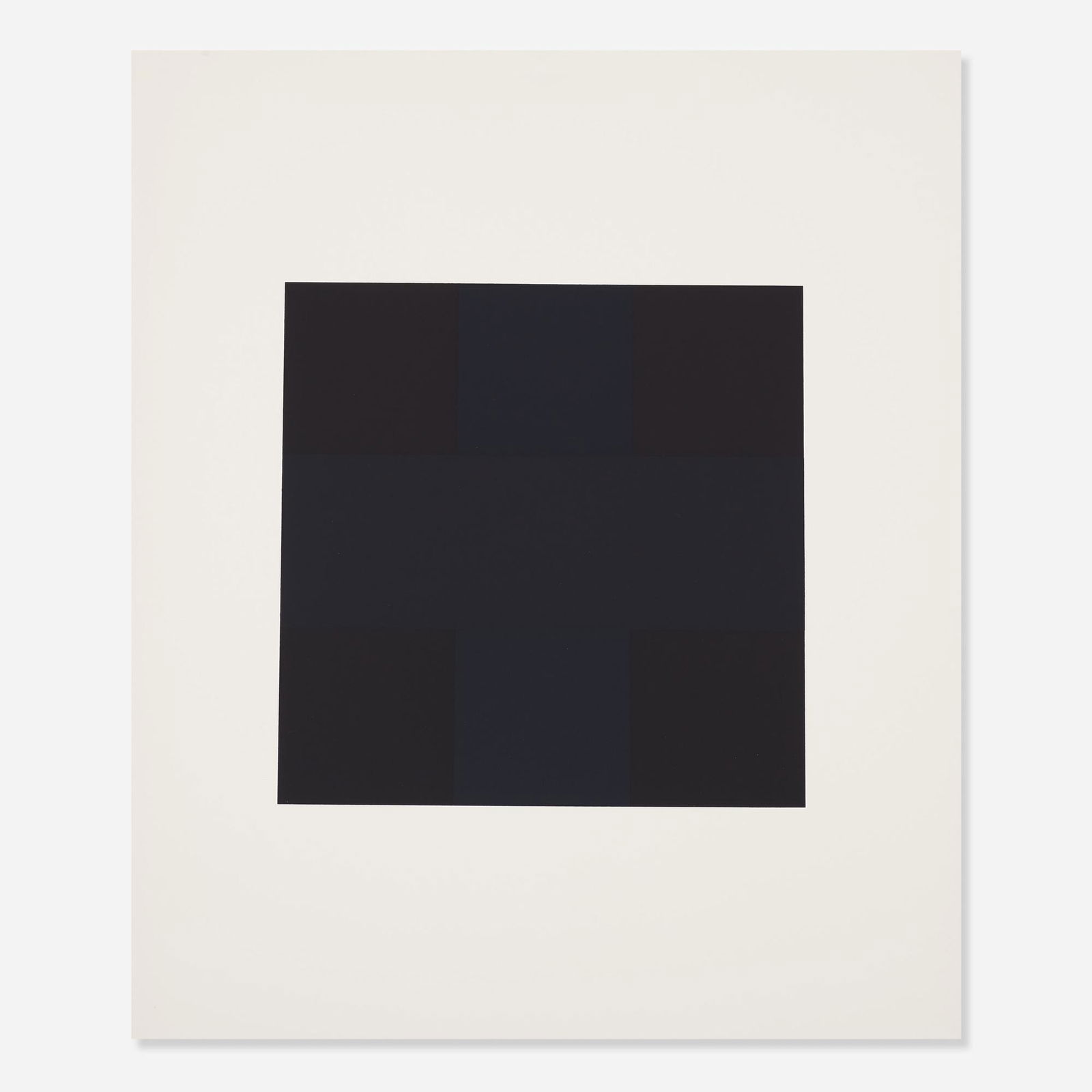 Ad Reinhardt, Untitled: Ad Reinhardt Untitled from the X + X (Ten Works by Ten Painters) portfolio 1964screenprint on paper12 h × 12 w in (30 × 30 cm) Sheet measures: 24 h x 20 w inches. Embossed to lowe