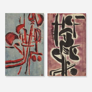 Robert Muller, Study for Sculpture (two works): Robert Muller Study for Sculpture (two works) c. 1967watercolor on paper12.25 h × 7.25 w in (31 × 18 cm) Additional work measures: 11.75 h x 7.75 w inches. Signed to lower right o