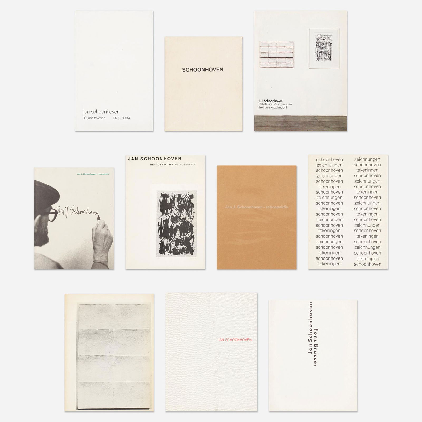 Jan Schoonhoven monographs, fourteen: Jan Schoonhoven monographs, fourteen Provenance: Collection of Michael and Gabrielle Boyd Complete Lot Details Jan Schoonhoven: A Retrospective David W. Courtney, Ritter Art G