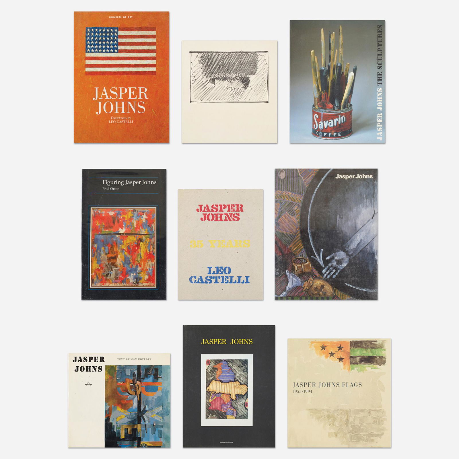 Jasper Johns monographs, sixteen: Jasper Johns monographs, sixteen Provenance: Collection of Michael and Gabrielle Boyd Complete Lot Details Jasper Johns: A Retrospective Exhibition, Whitney Museum of American