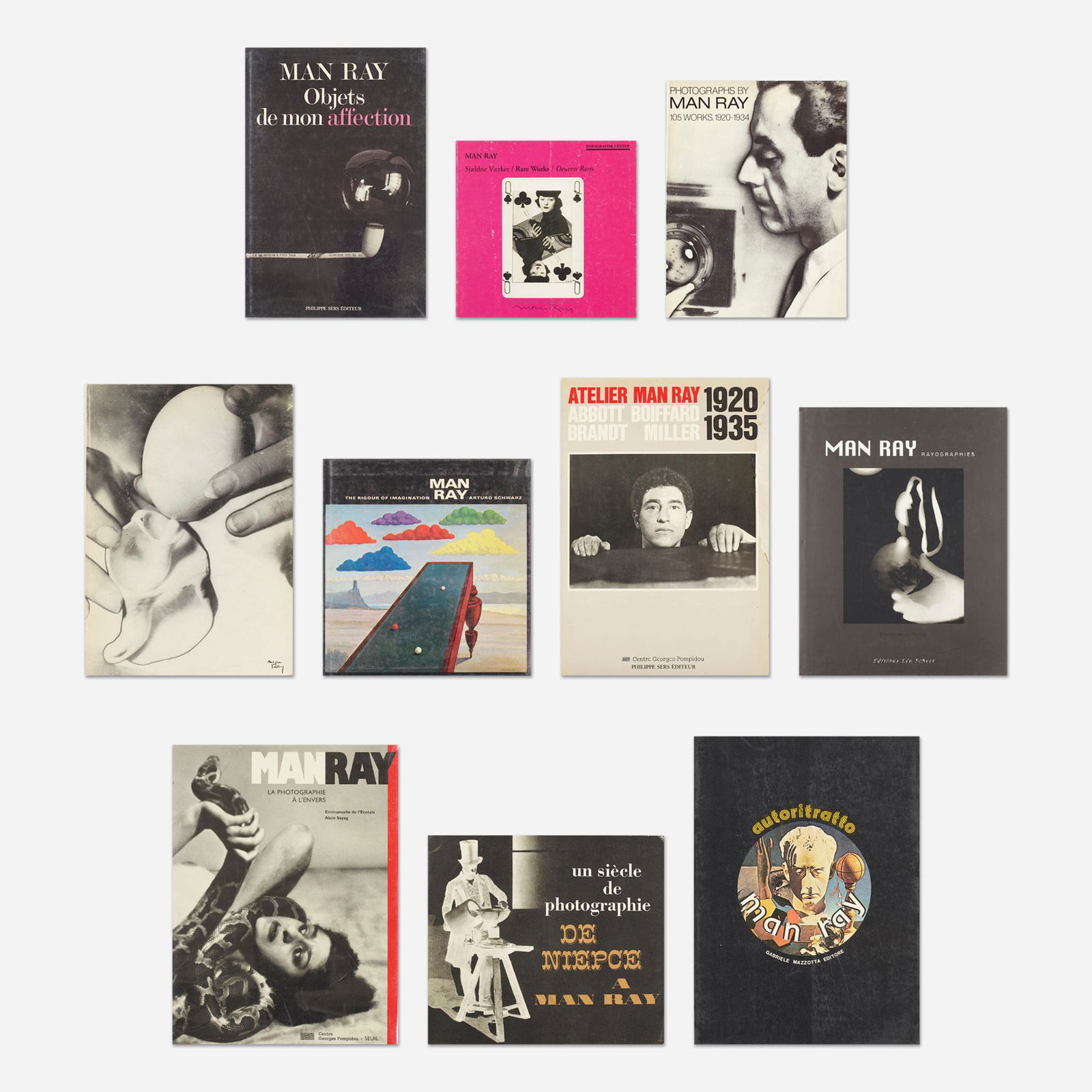 Man Ray monographs, thirty-six: Man Ray monographs, thirty-six Provenance: Collection of Michael and Gabrielle Boyd Complete Lot Details Man Ray: Photographs, Paintings, Objects, W.W. Norton & Company, 1997.