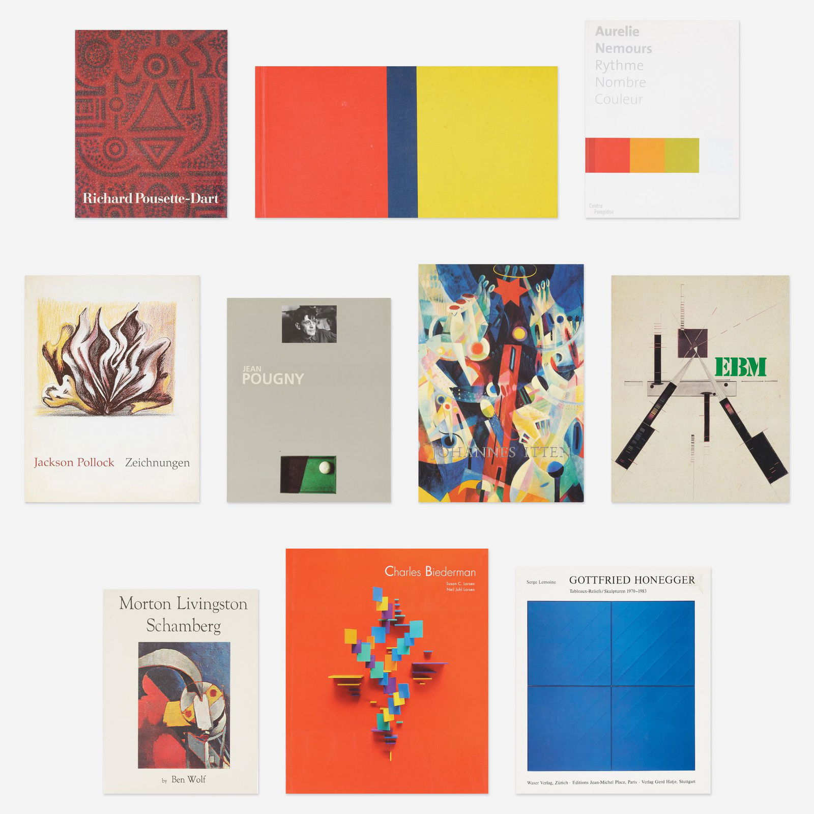 Various Artist monographs, thirty-seven: Various Artist monographs, thirty-seven Provenance: Collection of Michael and Gabrielle Boyd Complete Lot Details Man Ray Jules Langsner, Los Angeles County Museum of Art, 19