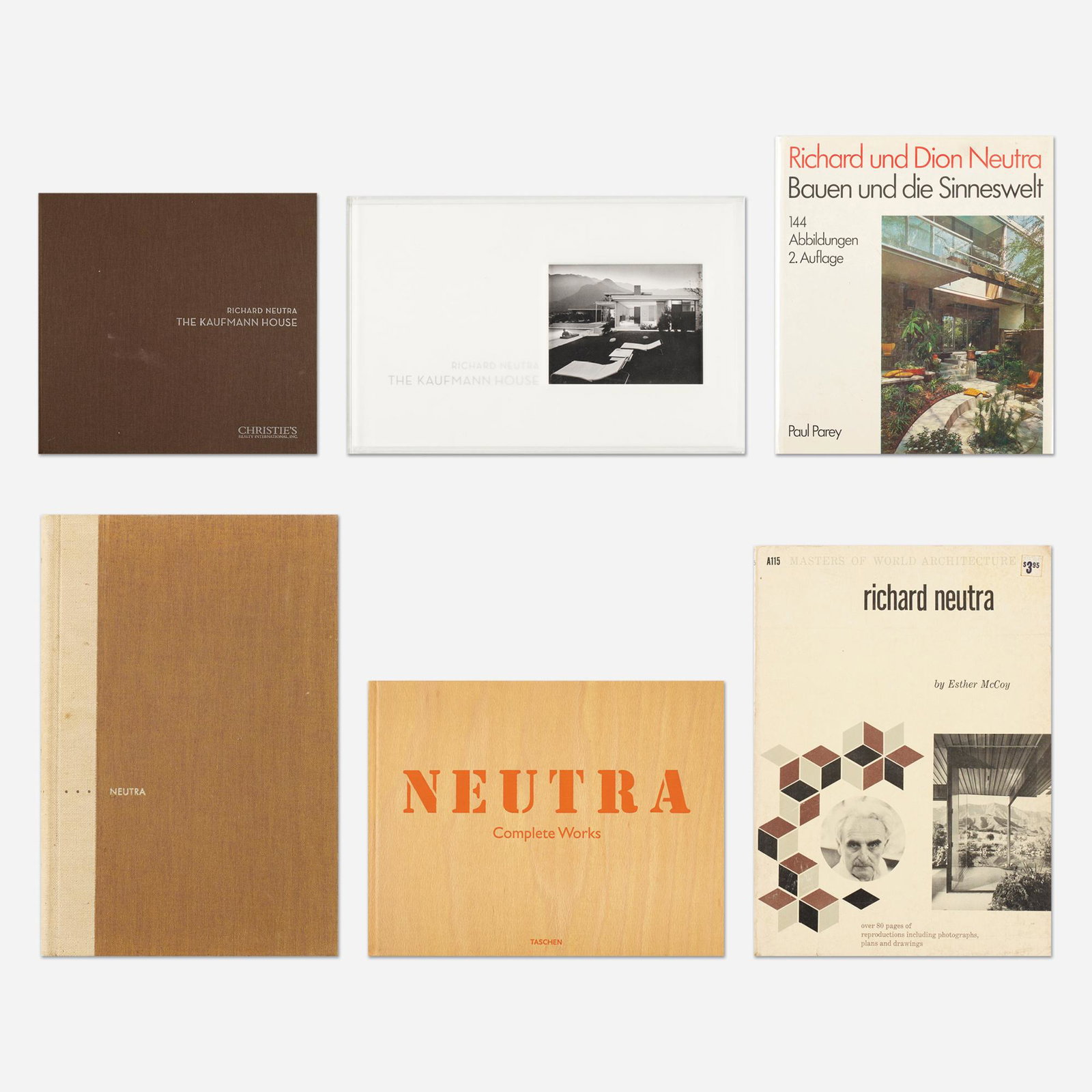 Richard Neutra monographs, six: Richard Neutra monographs, six Provenance: Collection of Michael and Gabrielle Boyd Complete Lot Details Survival Through Design Richard Neutra, Oxford University Press, 1954.