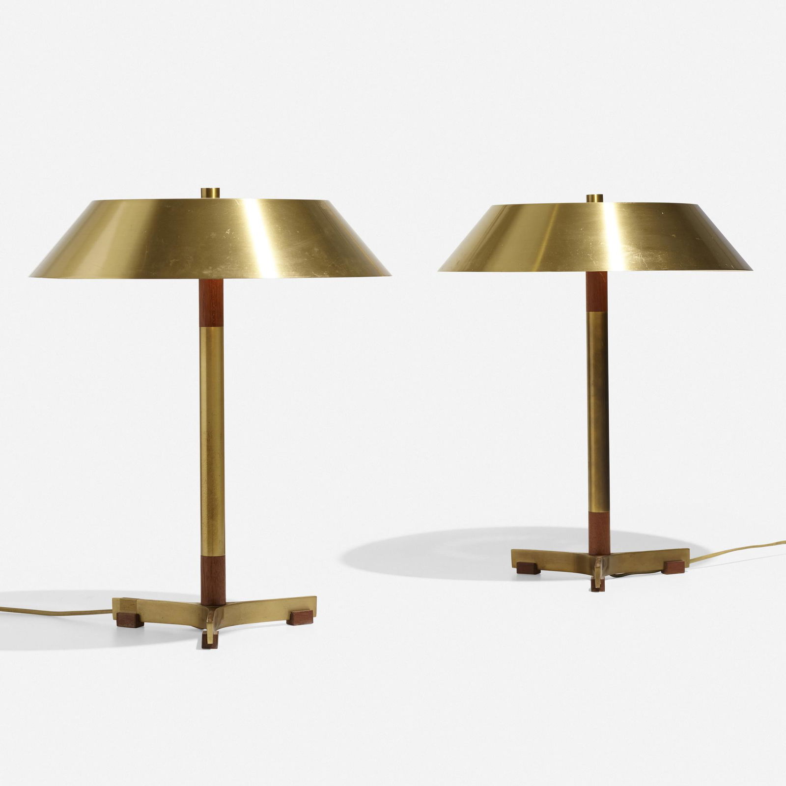 Teak & Brass Danish Style Lamp Jan 24 Lot Art | JO HAMMERBORG Pair of floor lamps