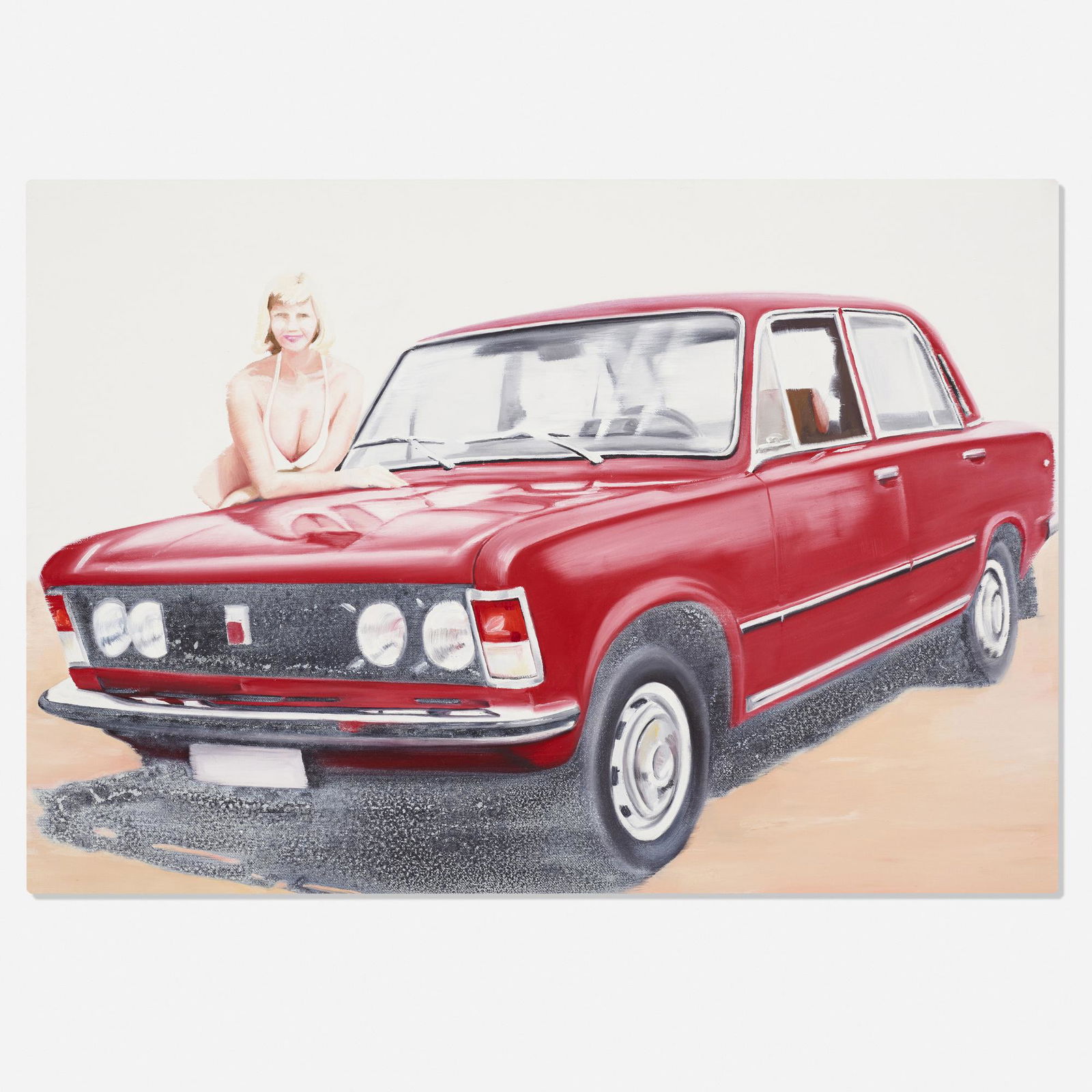 Slawomir Elsner, Panorama (Polski Fiat) (22): Slawomir Elsner Panorama (Polski Fiat) (22) 2006oil on canvas17.75 h × 25.5 w in (45 × 65 cm) Signed, titled, and dated to verso 'Slawomir Elsner Panorama (22) 2006'. P