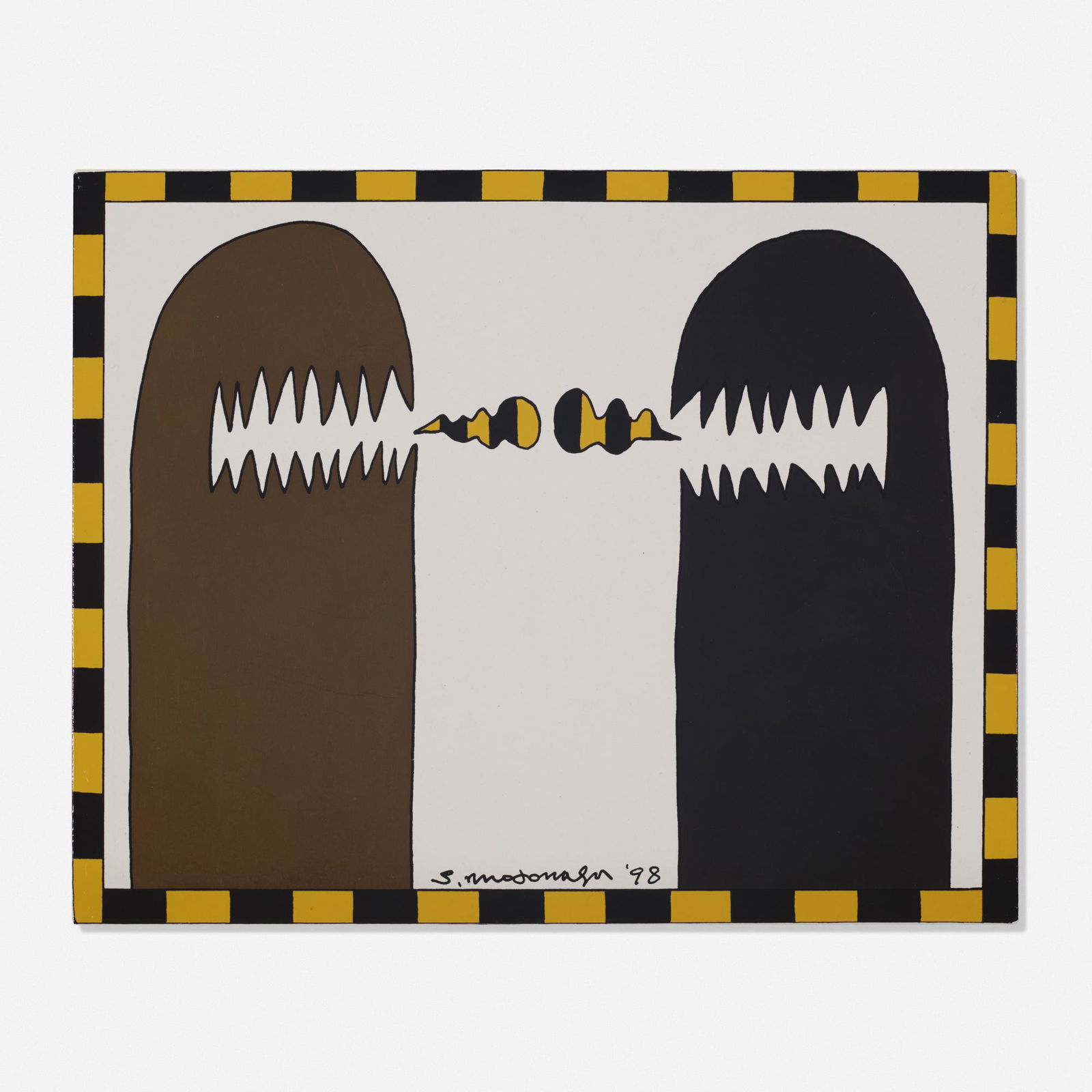 Sadamasa Motonaga, Untitled: Sadamasa Motonaga Untitled 1998glazed porcelain9.5 h × 11.75 w in (24 × 30 cm) Signed and dated to lower edge 'S. Motonaga 98'.