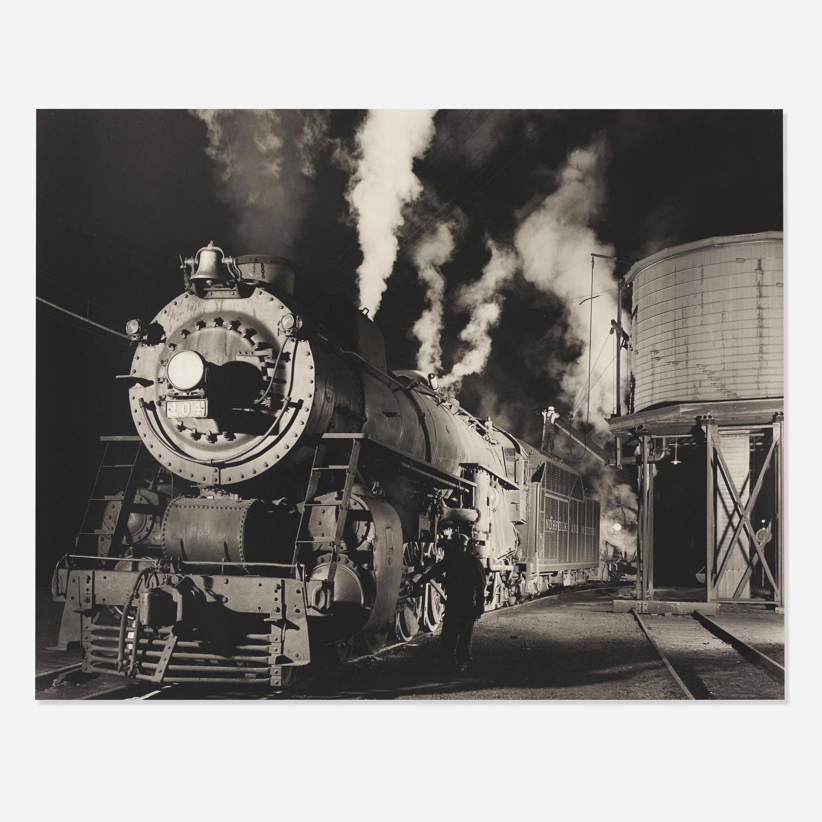 O. Winston Link, Locomotive 104 Taking Water… (1 of 2)