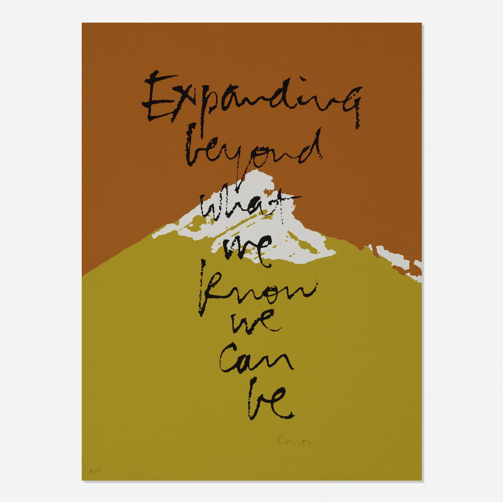 Corita Kent (Sister Mary Corita), expanding #1: Corita Kent (Sister Mary Corita) expanding #1 1978 screenprint in colors 22 h × 16.375 w in (56 × 42 cm) Signed and numbered to lower edge 'AP Corita'. This work is an artist's proof as