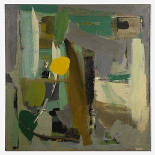 Robert S. Neuman, Square Green-Gray: Robert S. Neuman Square Green-Gray 1955oil on canvas57.25 h × 56.375 w in (145 × 143 cm) Signed, titled and dated to verso 'Square Green-Gray R.S. Neuman 1955'. Provena