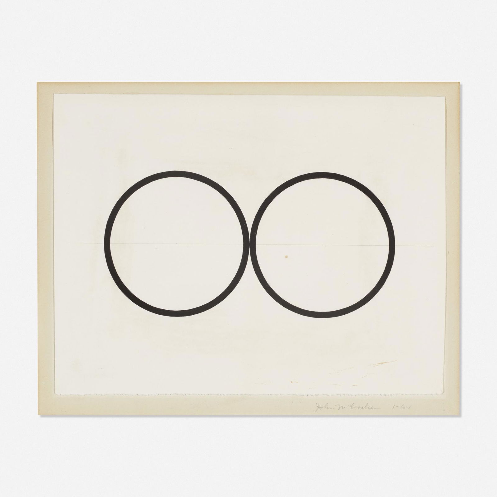 John McCracken, Untitled: John McCracken Untitled 1964ink and graphite on paper10.25 h × 13 w in (26 × 33 cm) Signed and dated to lower right 'John McCracken 1-64'. Provenance: Private