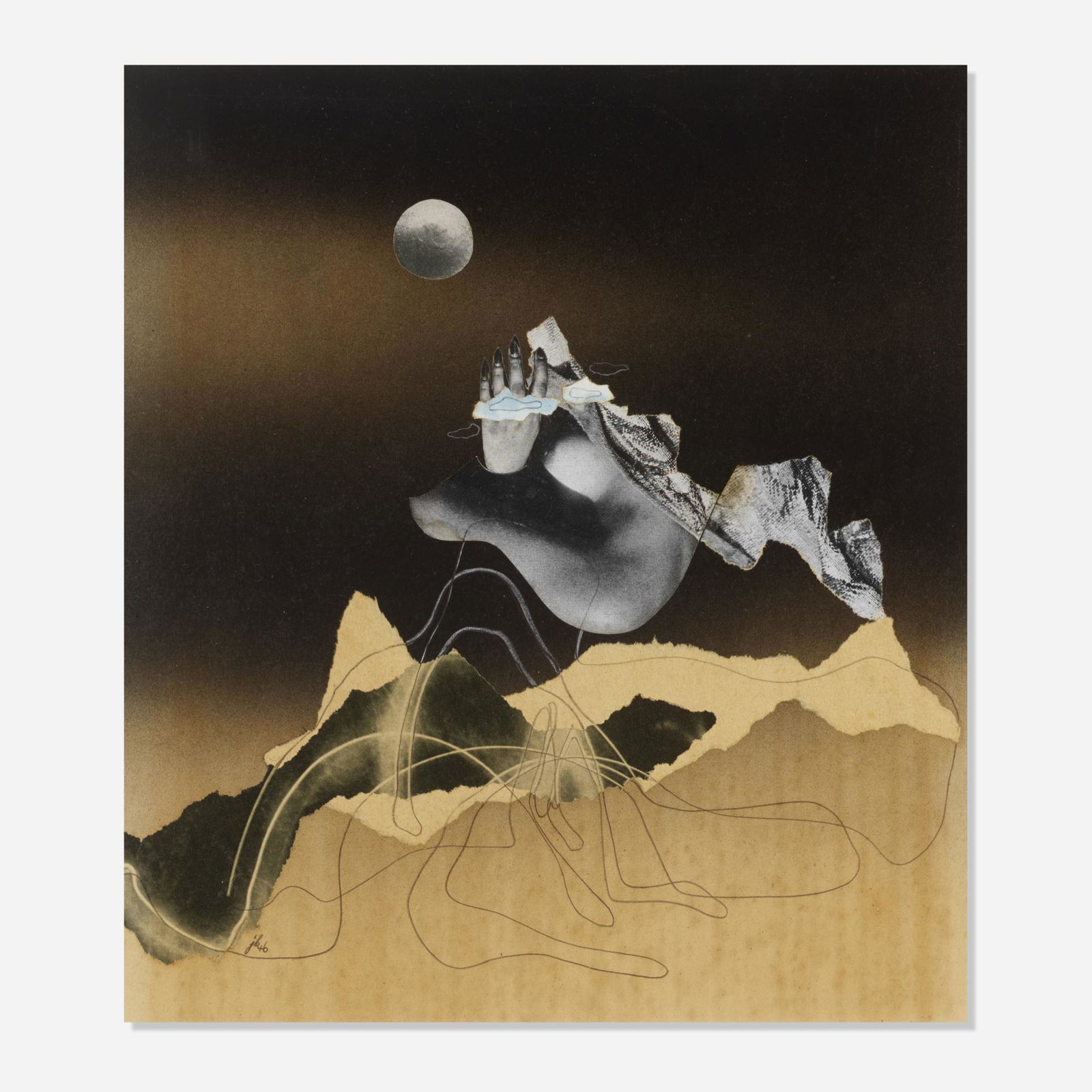 Juro Kubicek, Untitled: Juro Kubicek Untitled 1946collage, ink, and graphite on paper13 h × 11.75 w in (33 × 30 cm) Signed and dated to lower left 'JK 46'. Provenance: Private Collect