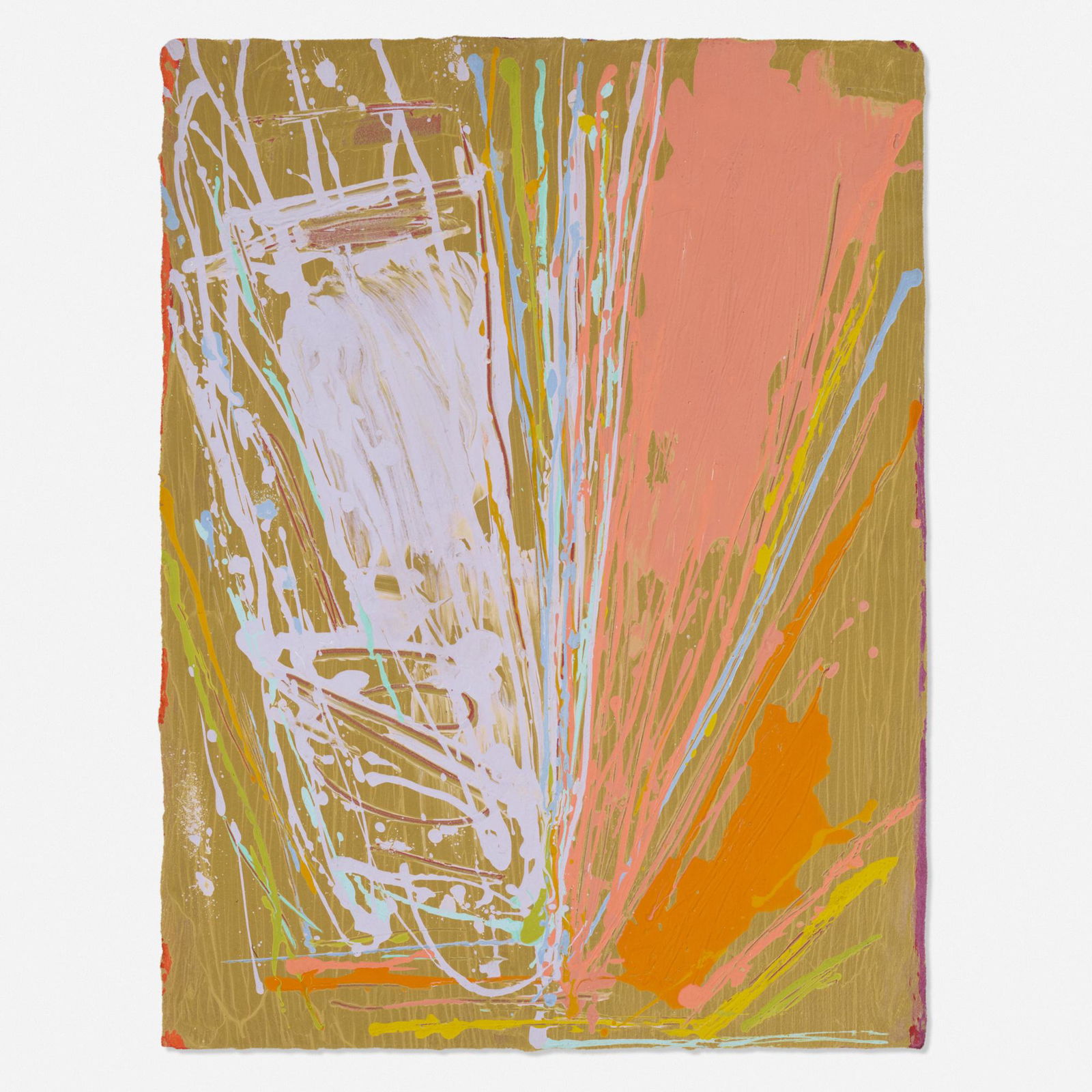 Dan Christensen, Untitled (from the Interference: Dan Christensen Untitled (from the Interference series) 1983acrylic on paper mounted to linen30.25 h × 22.75 w in (77 × 58 cm) Signed and dated to verso 'D Christensen 1983'. <