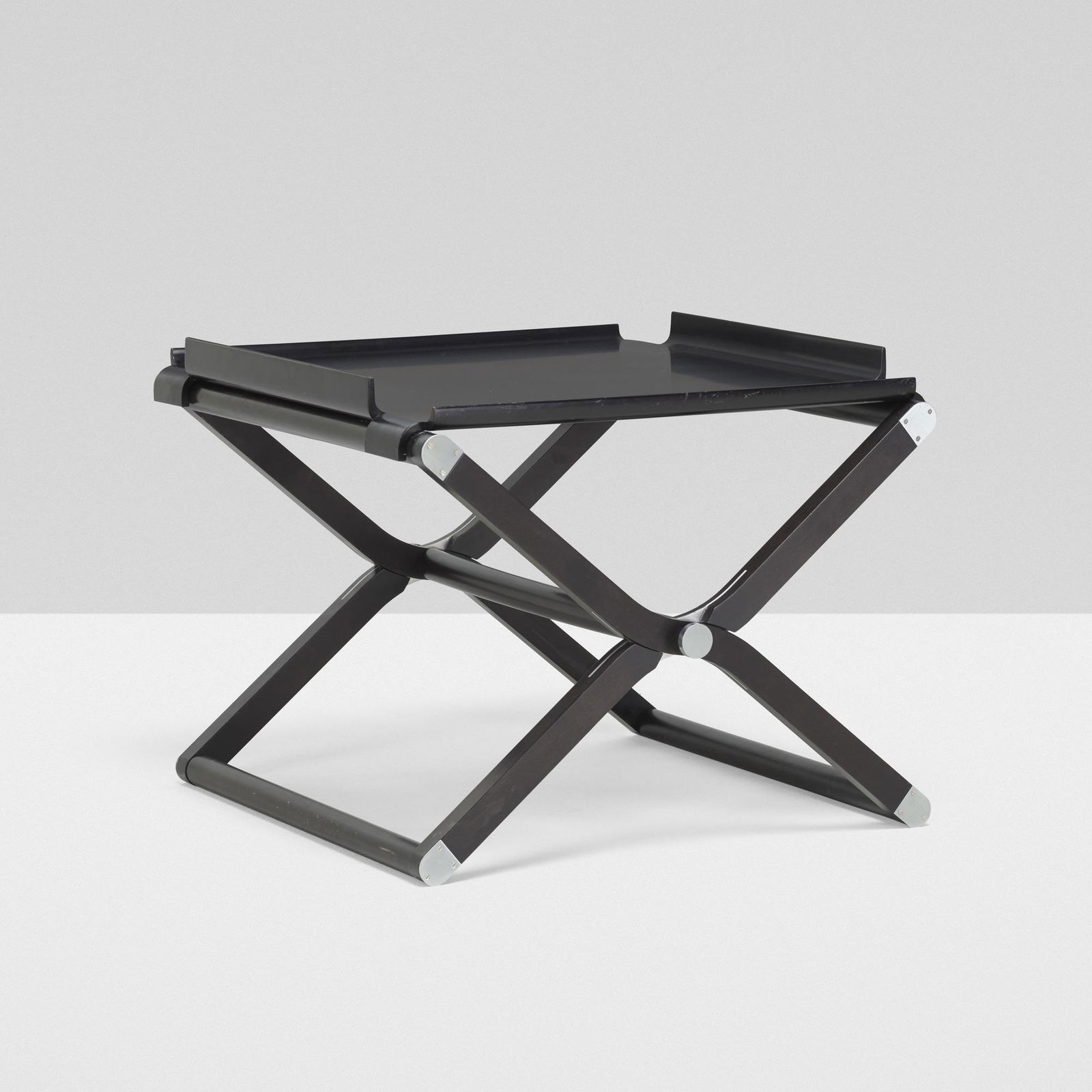 Rena Dumas and Peter Coles, Pippa occasional table: Rena Dumas and Peter Coles Pippa occasional table HermesFrance, c. 1985ebonized maple, nickel-plated brass19.5 h × 23.75 w × 24 d in (50 × 60 × 61 cm) Table features