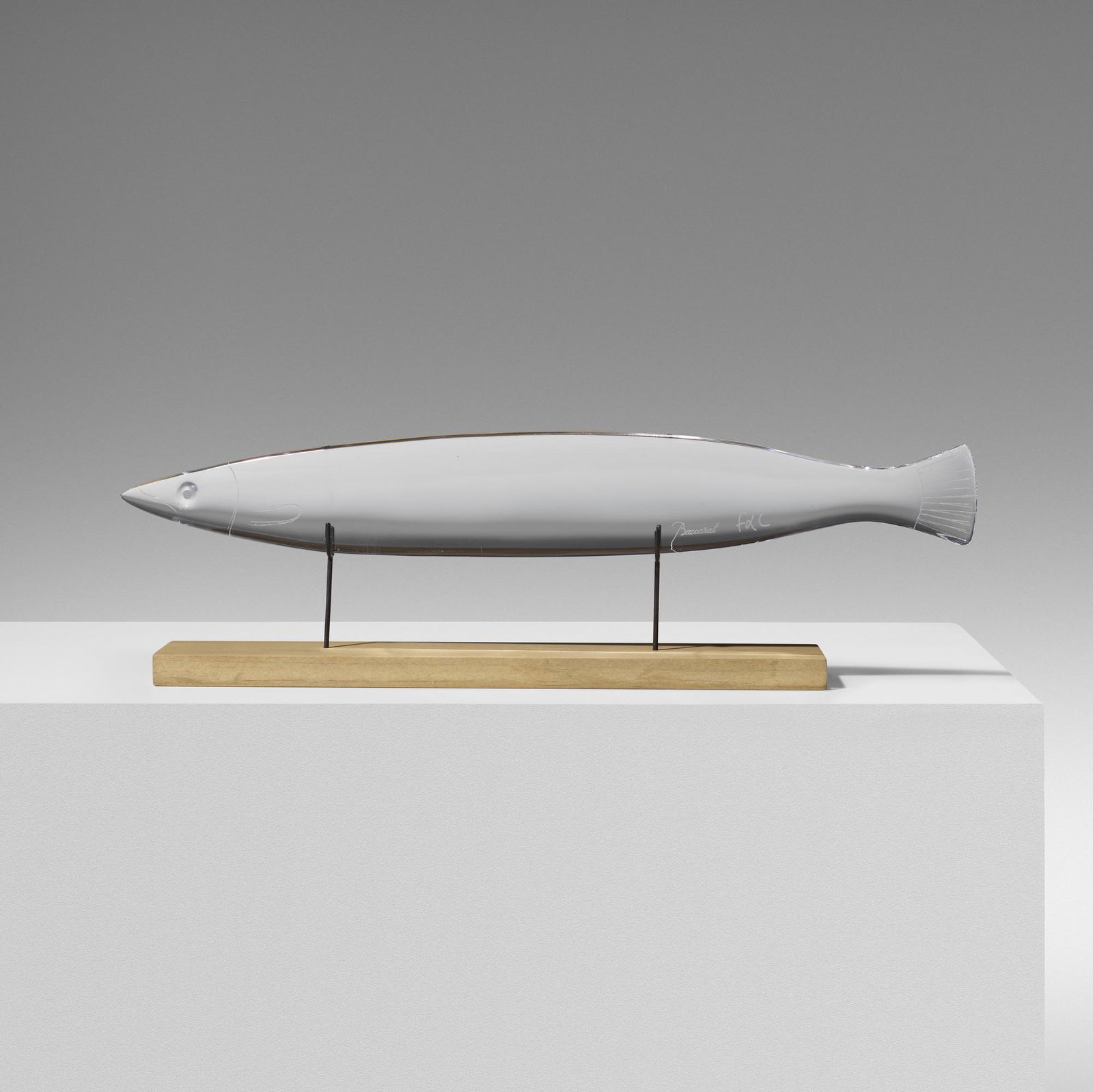 Claude and Francois-Xavier Lalanne, Barracuda letter: Claude and Francois-Xavier Lalanne Barracuda letter opener BaccaratFrance, 1998crystal, fruitwood, brass3.25 h × 10 w × 1.75 d in (8 × 25 × 4 cm) Incised signature t