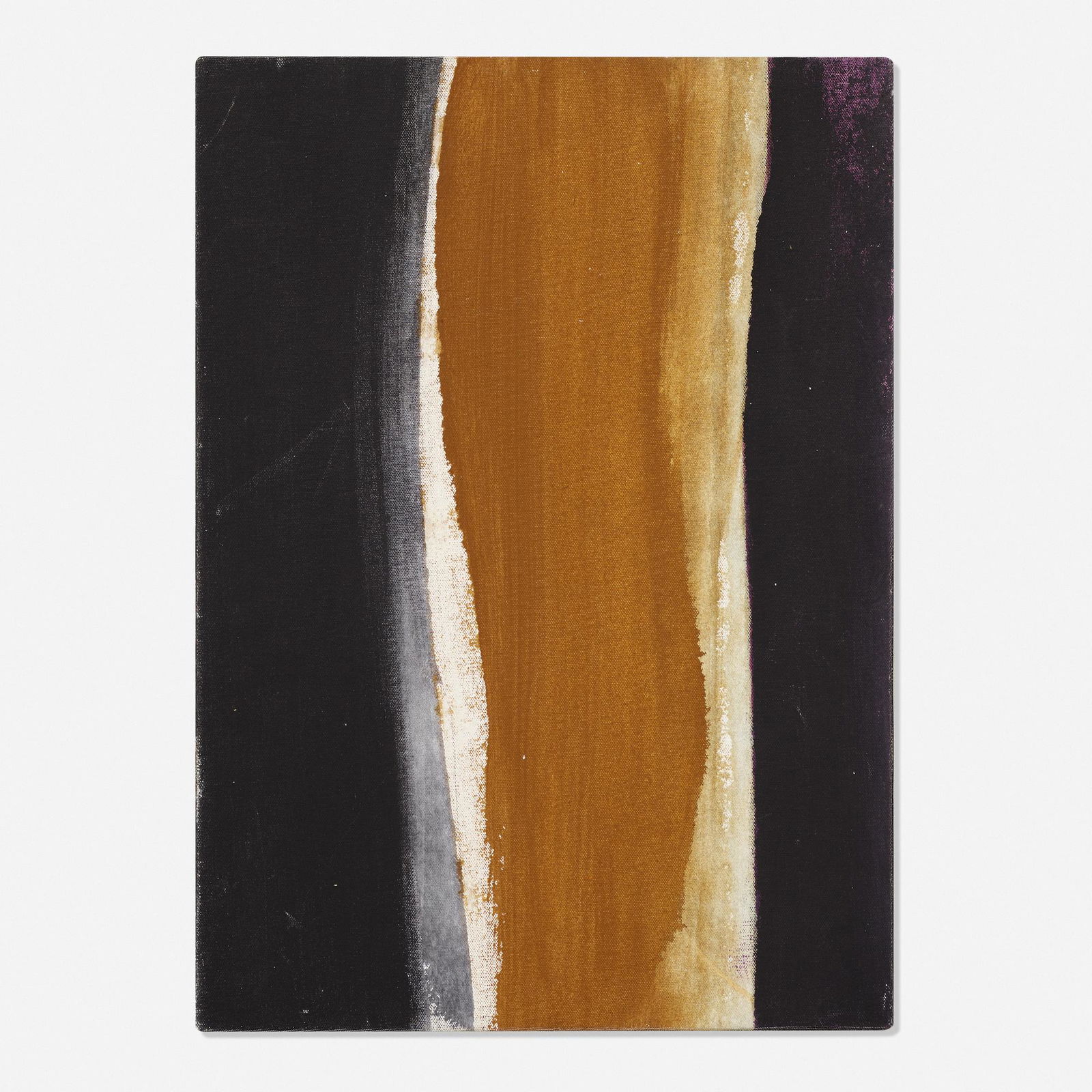 Cleve Gray, Black and Brown: Cleve Gray Black and Brown c. 1968acrylic on canvas17.25 h × 12.5 w in (44 × 32 cm) Signed and titled to stretcher 'Gray Black + Brown'. Provenance: Betty Parsons Gallery,