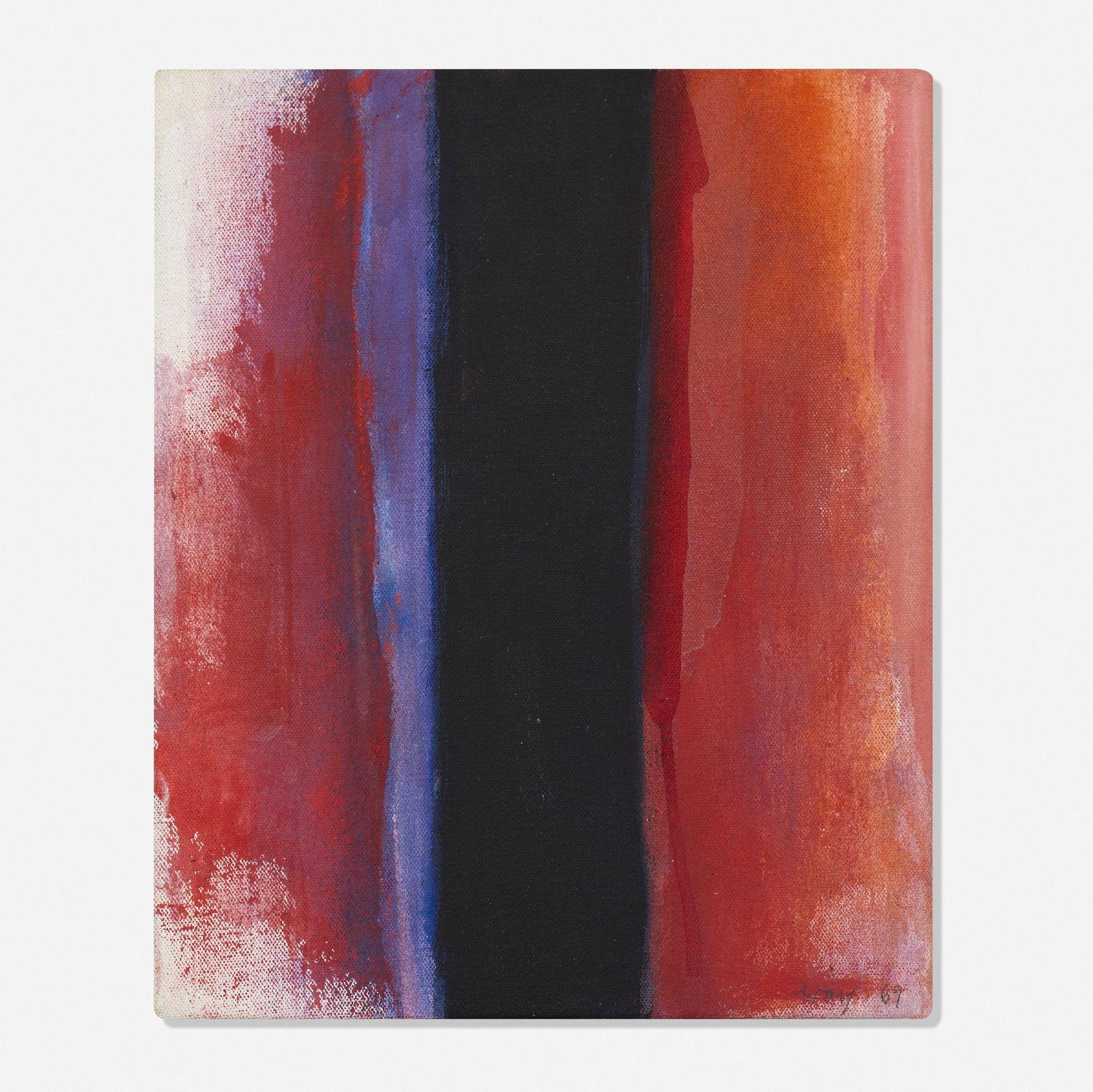 Cleve Gray, Small Autumn 2: Cleve Gray Small Autumn 2 1969acrylic on canvas11 h × 9 w in (28 × 23 cm) Signed and dated to lower right 'Gray 69'. Signed and titled to stretcher 'Cleve Gray Small Autumn 2'. Pro