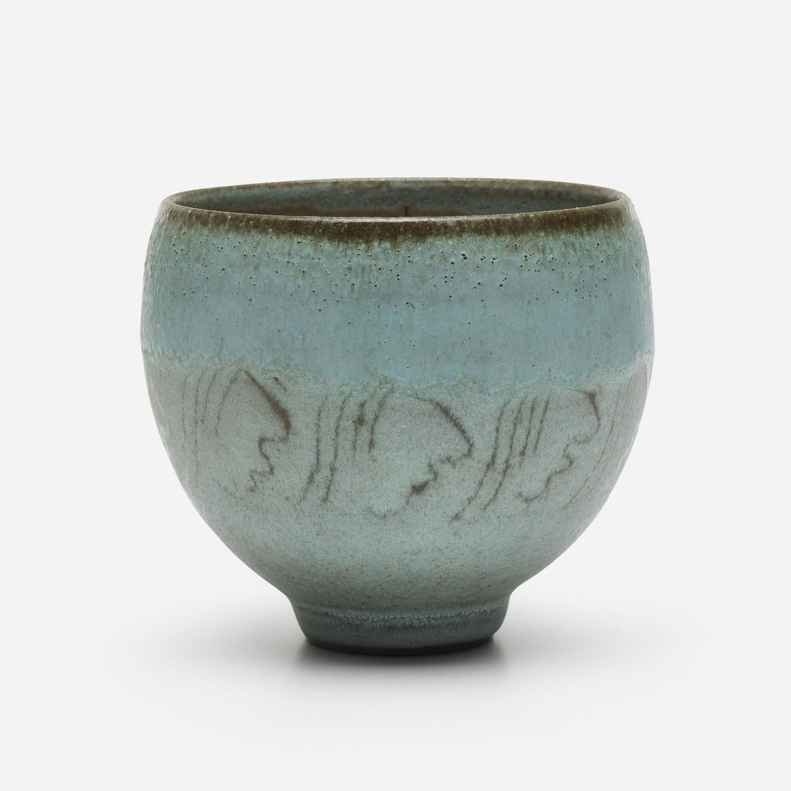 Edwin and Mary Scheier, bowl: Edwin and Mary Scheier bowl USA, c. 1950glazed stoneware5 h × 5.5 dia in (13 × 14 cm) Incised signature to underside 'Scheier YC'. Sold with digital copies of correspondence between Ed and Mary S