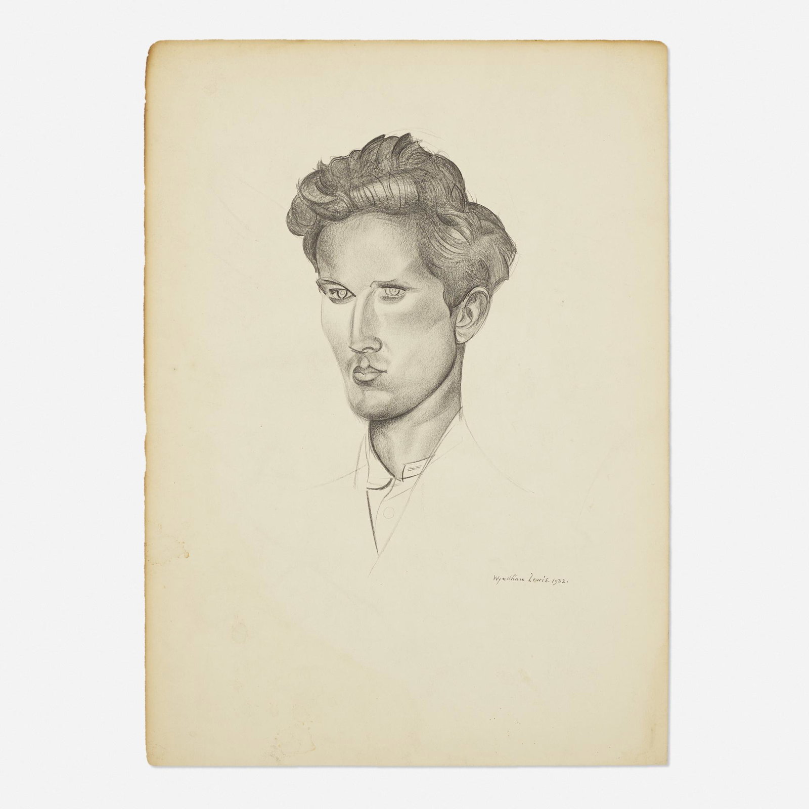 Wyndham Lewis, Henry John: Wyndham Lewis Henry John 1932 lithograph 14.75 h × 10.75 w in (37 × 27 cm) Signed and dated in plate 'Wyndham Lewis 1932'. This work is from the portfolio Thirty Personalities and a