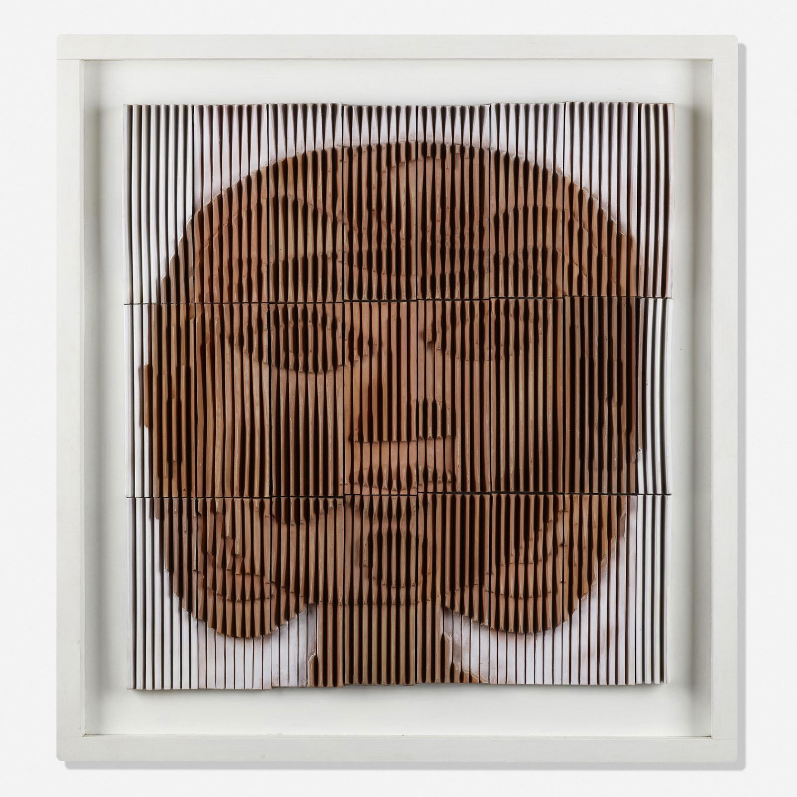 Roger Capron, figural wall plaque: Roger Capron figural wall plaque France, c. 1970glazed and bisque terracotta37.75 h × 35.75 w × 1.75 d in (96 × 91 × 4 cm) Provenance: Collection of Mar S