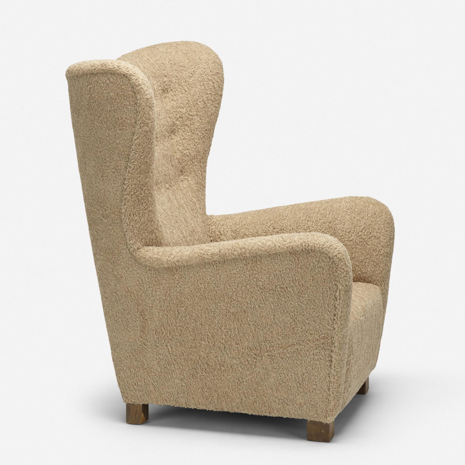 Fritz Hansen, lounge chair: Fritz Hansen lounge chair Denmark, c. 1940upholstery, teak31.5 w × 35 d × 42.5 h in (80 × 89 × 108 cm)