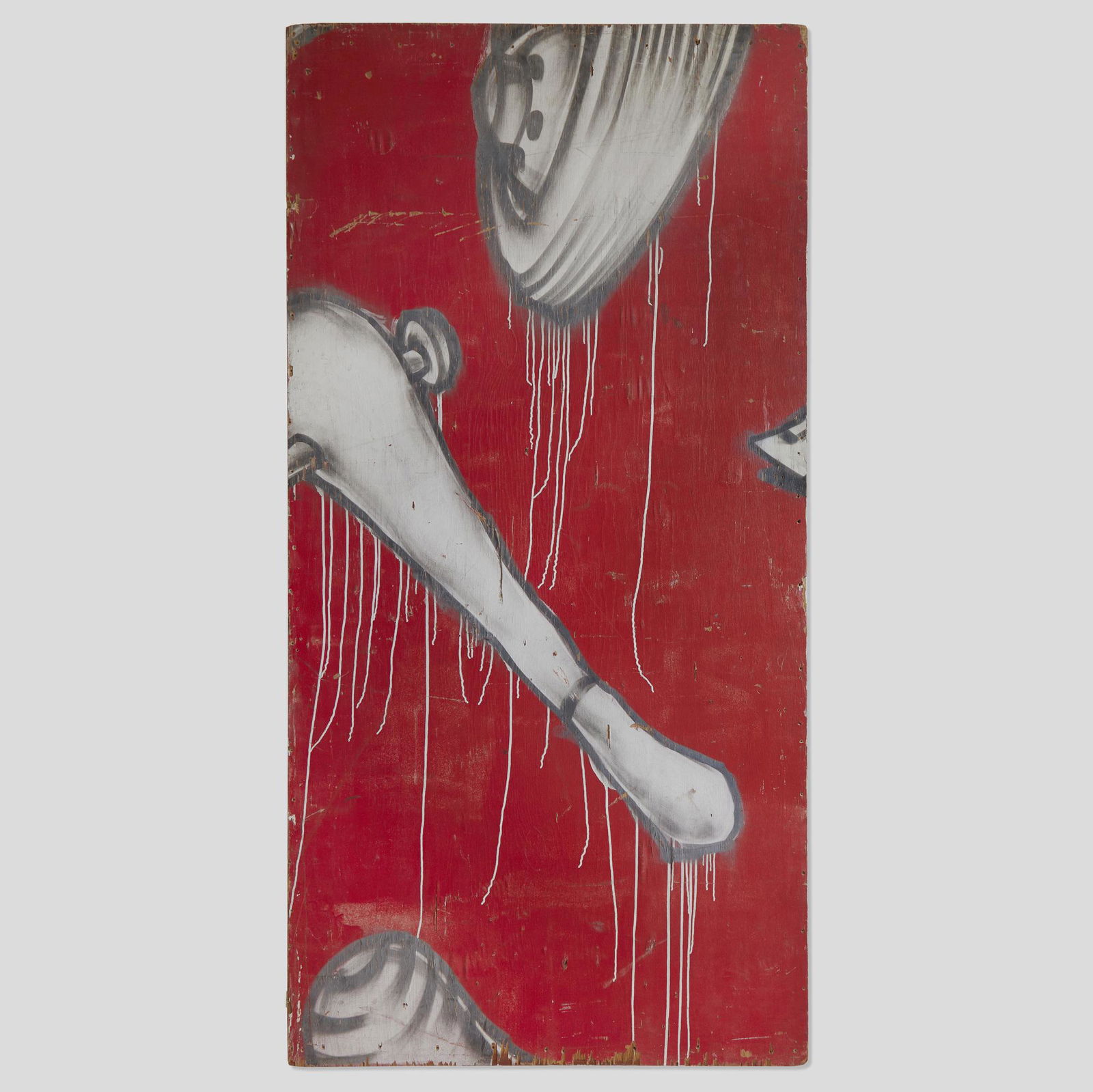 Barry McGee, Untitled (Yerba Buena): Barry McGee Untitled (Yerba Buena) 1991spray paint on panel96 h × 48.75 w in (244 × 124 cm) This panel was originally part of the construction fence surrounding the Yerba Buena Center