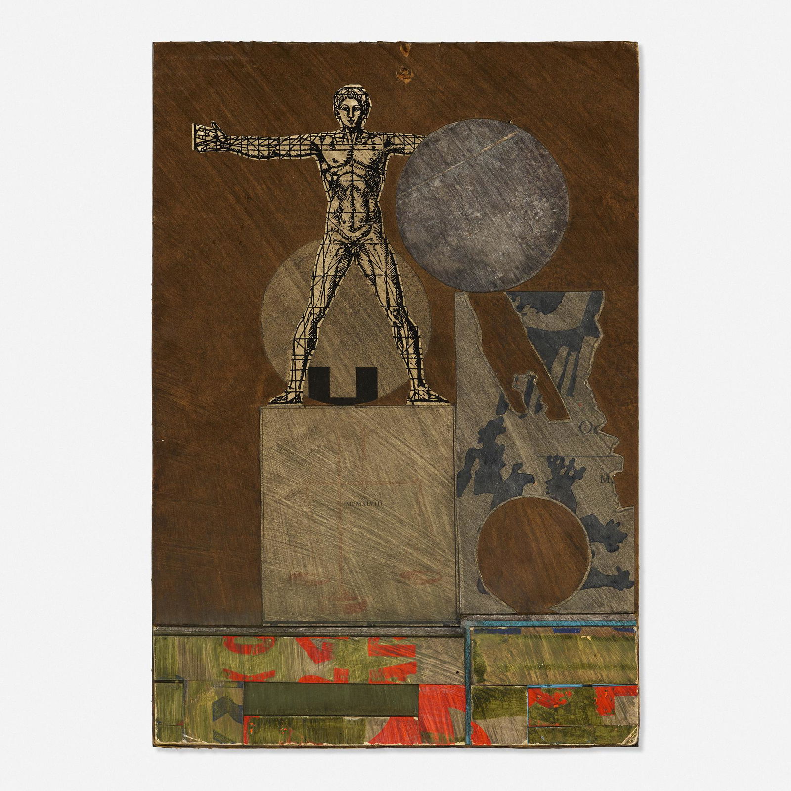 Ray Johnson, Untitled: Ray Johnson Untitled c. 1956collage on cardboard10.875 h × 7.5 w in (28 × 19 cm) Sold with a letter of provenance from Diane di Prima. Provenance: Gift from th