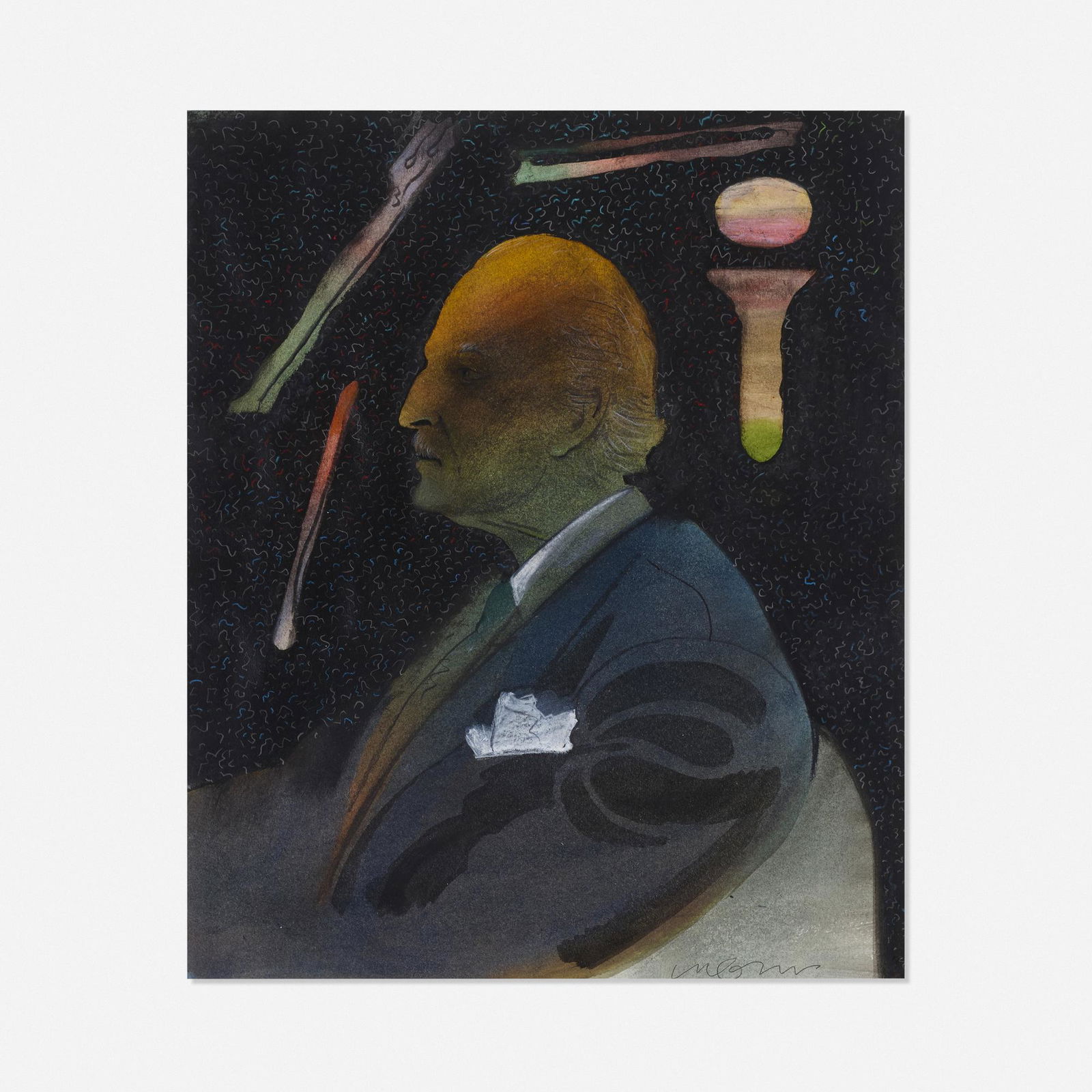 Milton Glaser Edvard Munch, original art for the: Milton Glaser Edvard Munch, original art for the Masters of Colour calender for Zanders Paper 1983colored inks and pencils on paper17 h × 14 w in (43 × 36 cm) Signed to lower right 'M