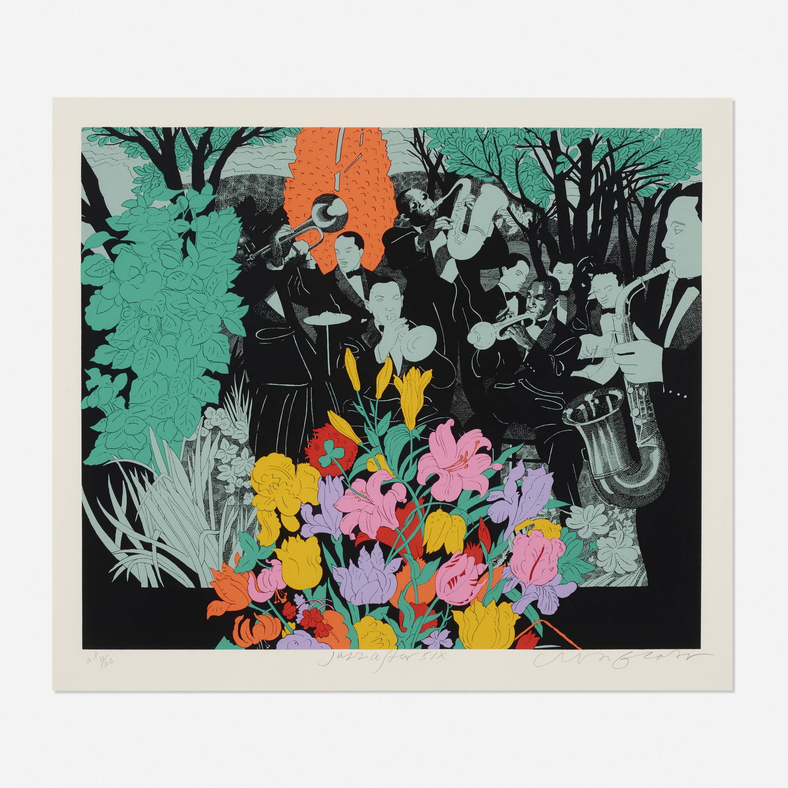 Milton Glaser   Jazz After Six   1975 screenprint in (1 of 1)