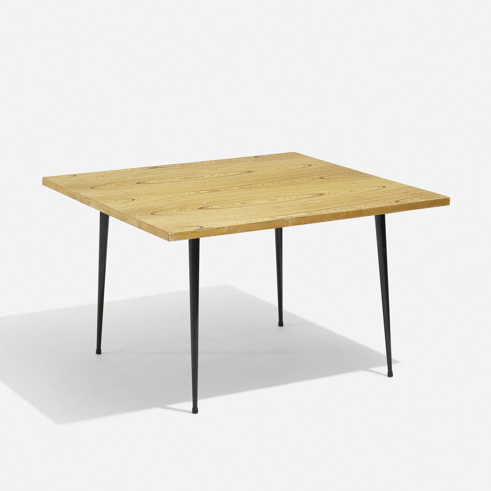 Tapio Wirkkala, coffee table, model 9018: Tapio Wirkkala coffee table, model 9018 AskoFinland, 1958birch, teak, rosewood, enameled steel35.25 w × 35.25 d × 21.75 h in (90 × 90 × 55 cm) Branded manufacturer's
