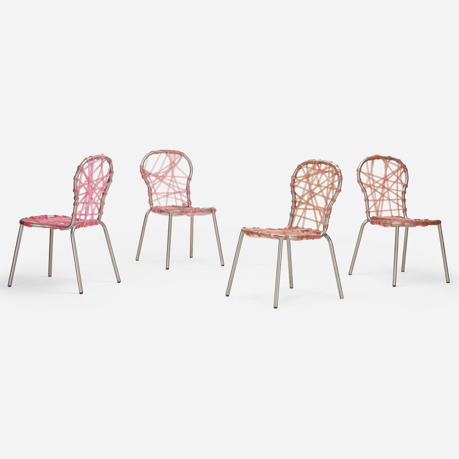 Campana, Zig Zag chairs from L'est Parisien, set of: Fernando and Humberto Campana Zig Zag chairs from L'est Parisien, set of four EdraBrazil / Italy, 2001plastic tubing, powder coated aluminum35.5 h × 18.5 w × 23.5 d in (90 × 47 &