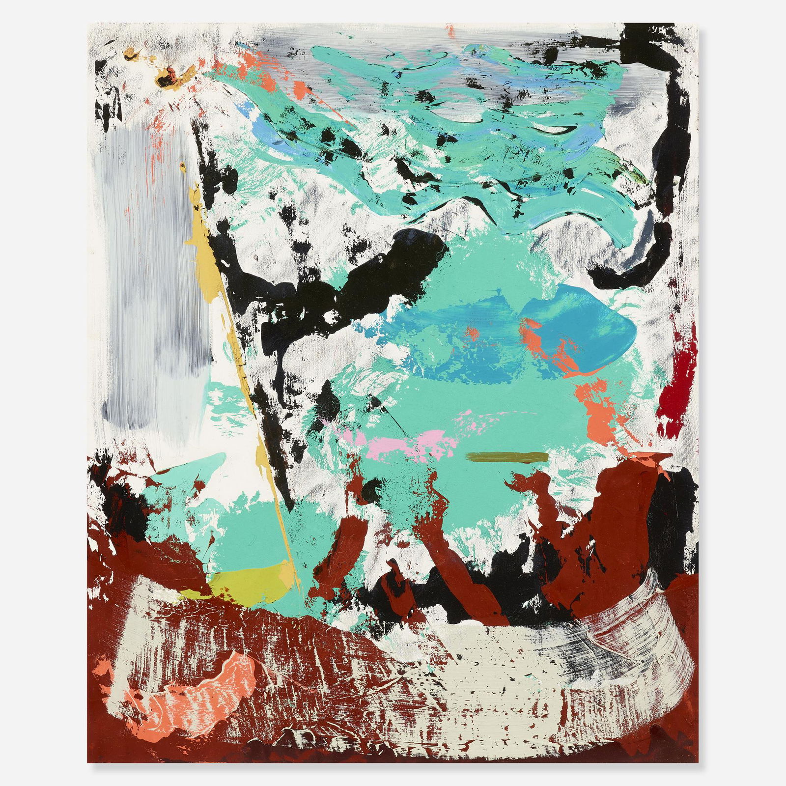 Alex Olson, Untitled: Alex Olson Untitled 2014oil and modeling paste on paper17 h × 14 w in (43 × 36 cm) Provenance: Laura Bartlett, London | Private Collection, New York