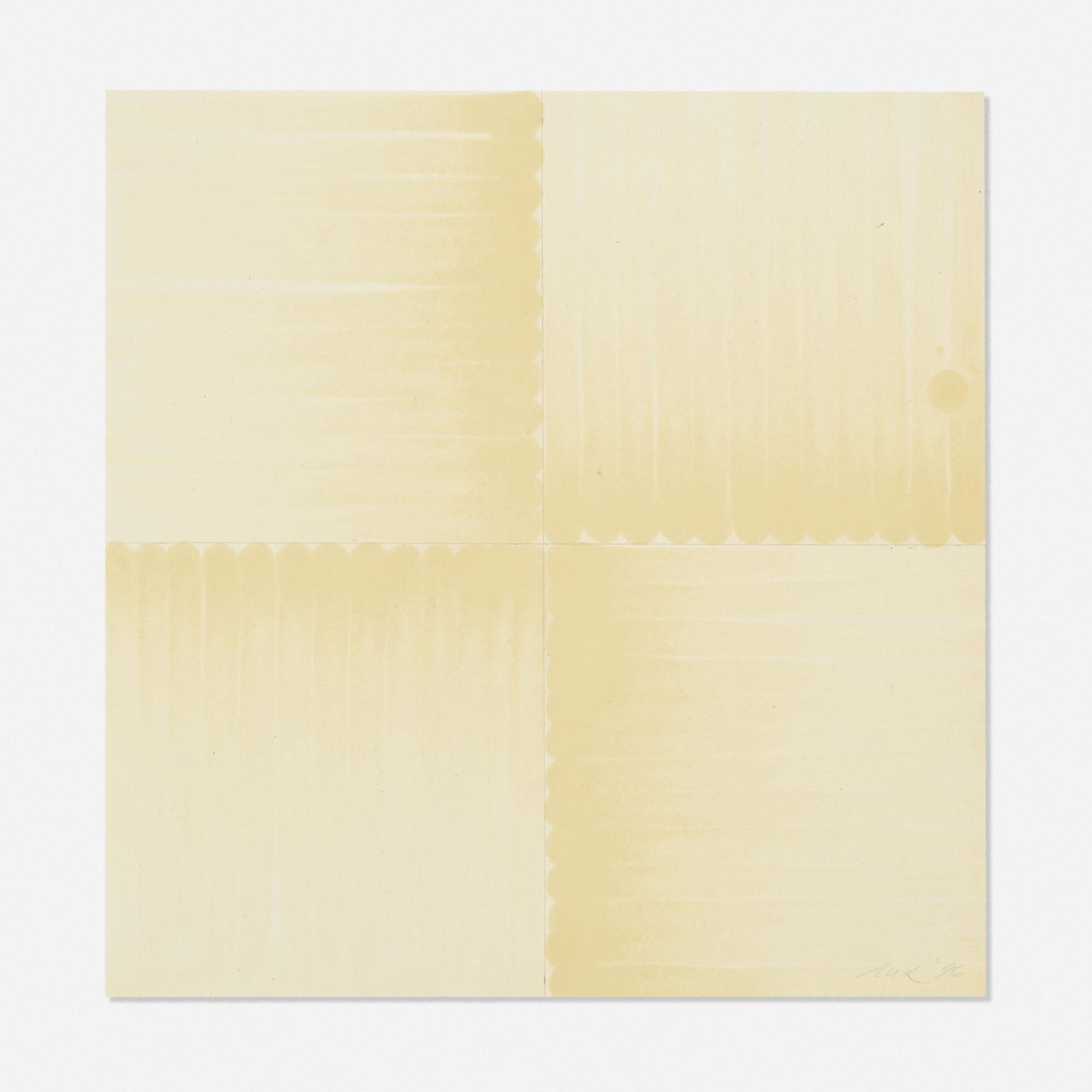 Martin Kline, Untitled: Martin Kline Untitled 1996 encaustic on paper 9.5 h × 9.25 w in (24 × 23 cm) Signed and dated to lower edge 'MK '96'. Provenance: Collection of John M. Hall