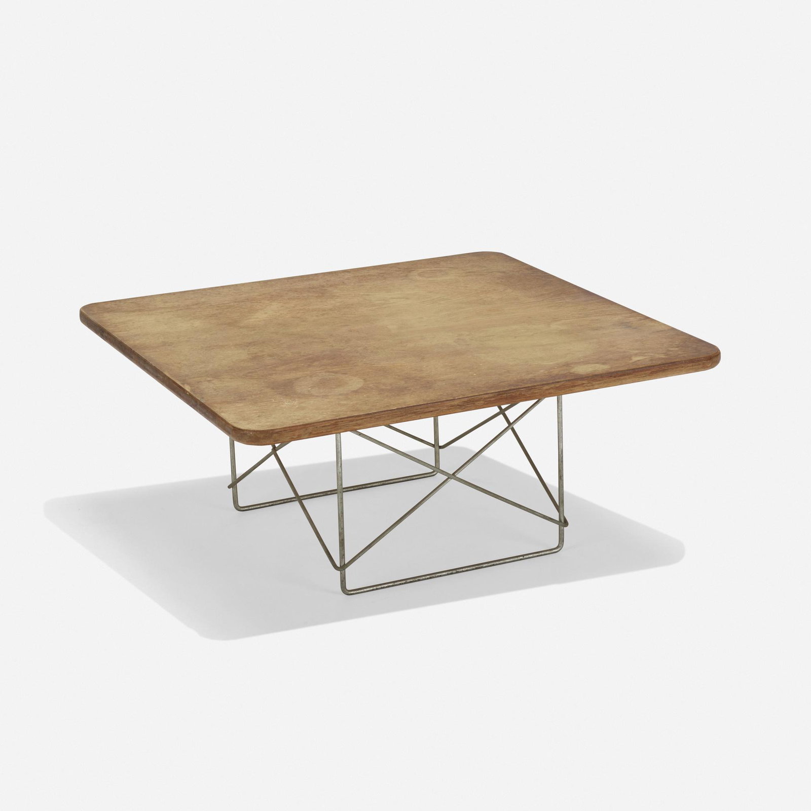 Charles and Ray Eames, Special-order LTR: Charles and Ray Eames Special-order LTR Herman Miller USA, 1950 walnut plywood, zinc-plated steel 23.5 w × 23 d × 10 h in (60 × 58 × 25 cm) Literature: