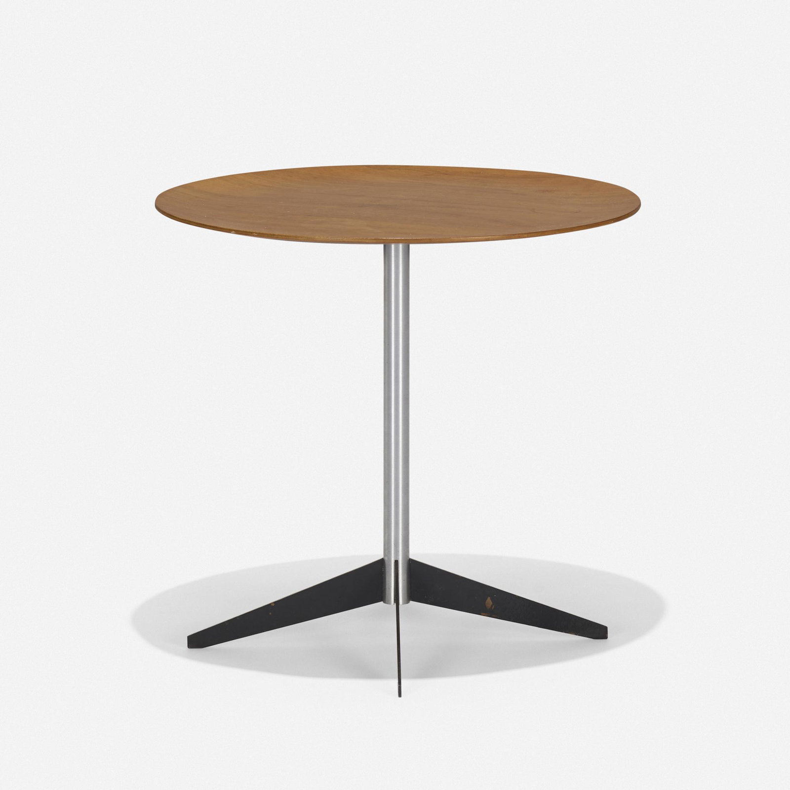George Nelson & Associates, tray table: George Nelson & Associates tray table Herman Miller USA, c. 1955 teak plywood, chrome-plated steel, enameled steel 18 w × 17 h in (46 × 43 cm) please note: This work w