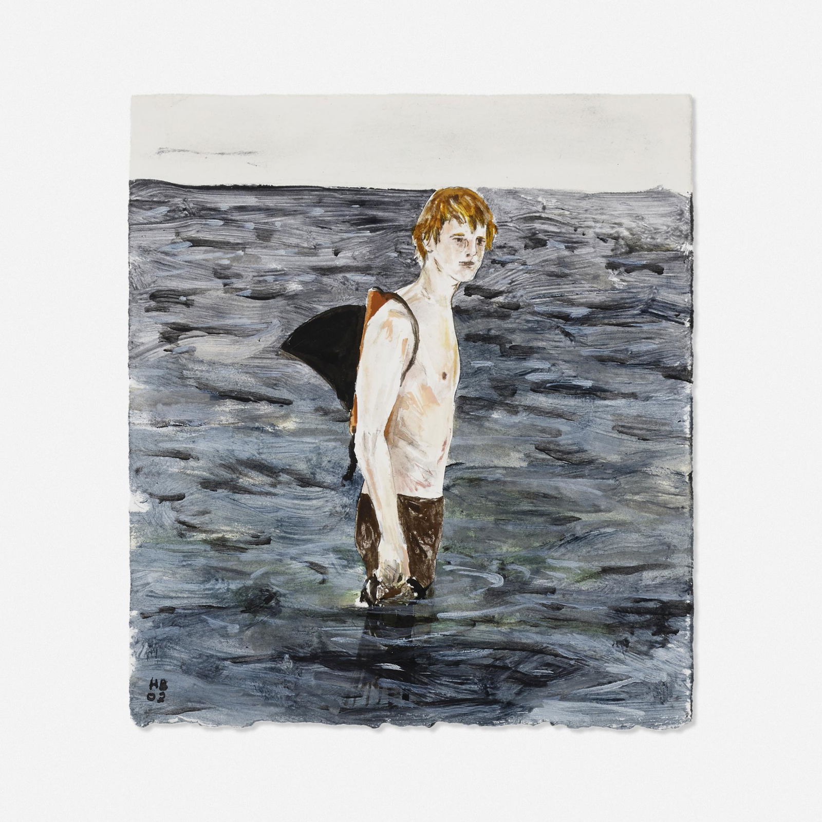 Hernan Bas, Flirt, "A Little Moby Dick in All of Us": Hernan Bas Flirt, "A Little Moby Dick in All of Us" 2003oil on paper11.5 h × 10 w in (29 × 25 cm) Signed and dated to lower left 'HB 03'. Provenance: Lehmann M