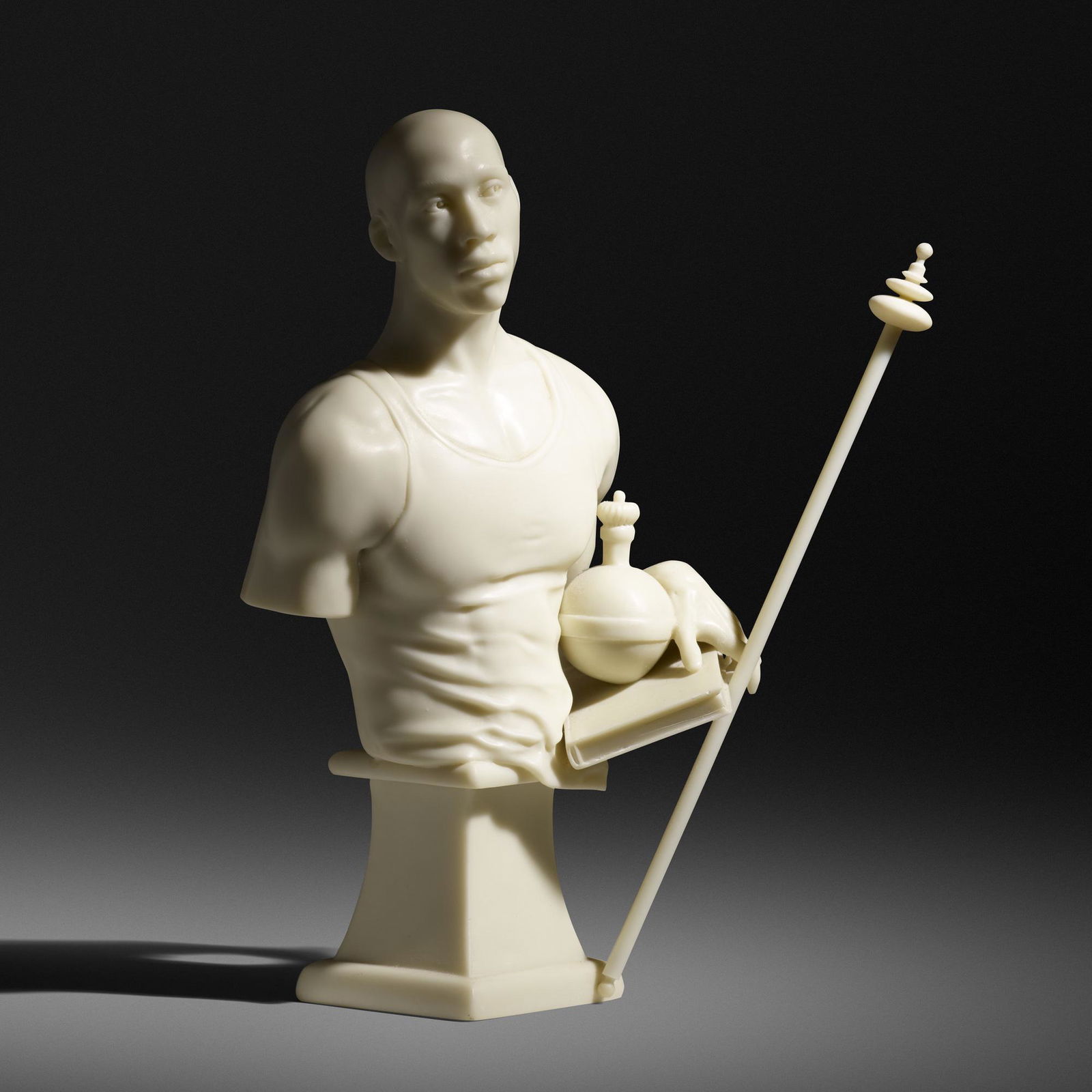 Kehinde Wiley, St. Francis of Adelaide: Kehinde Wiley St. Francis of Adelaide 2006cast marble dust and resin11.5 h × 8 w × 6 d in (29 × 20 × 15 cm) Signed, dated and numbered to underside 'K Wiley 06 7/250'. Thi