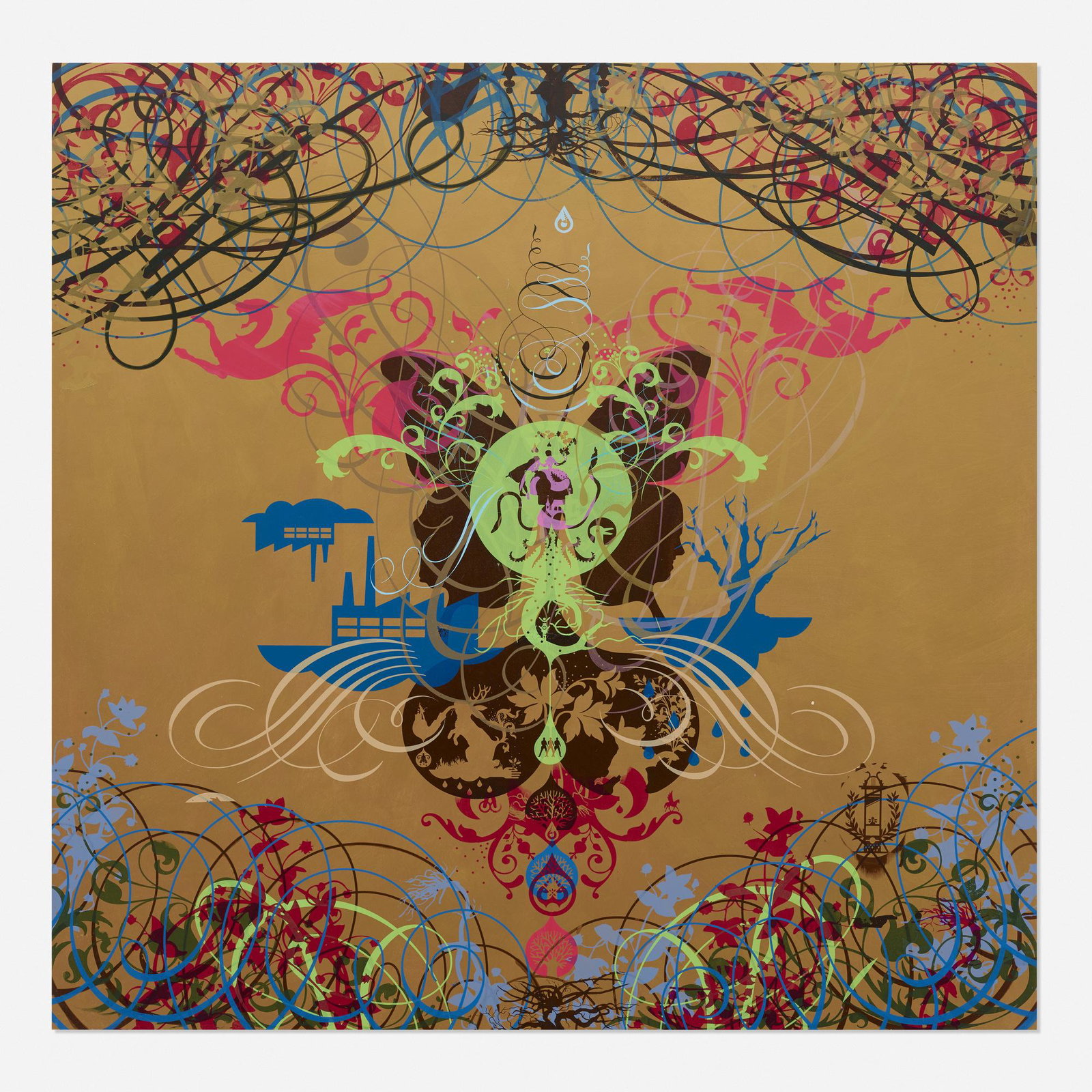 Ryan McGinness, The Ownership Addiction: Ryan McGinness The Ownership Addiction 2006 screenprint over acrylic on board 48 h × 48 w in (122 × 122 cm) Signed, titled and dated to verso 'The Ownership Addiction Ryan McGinness 200