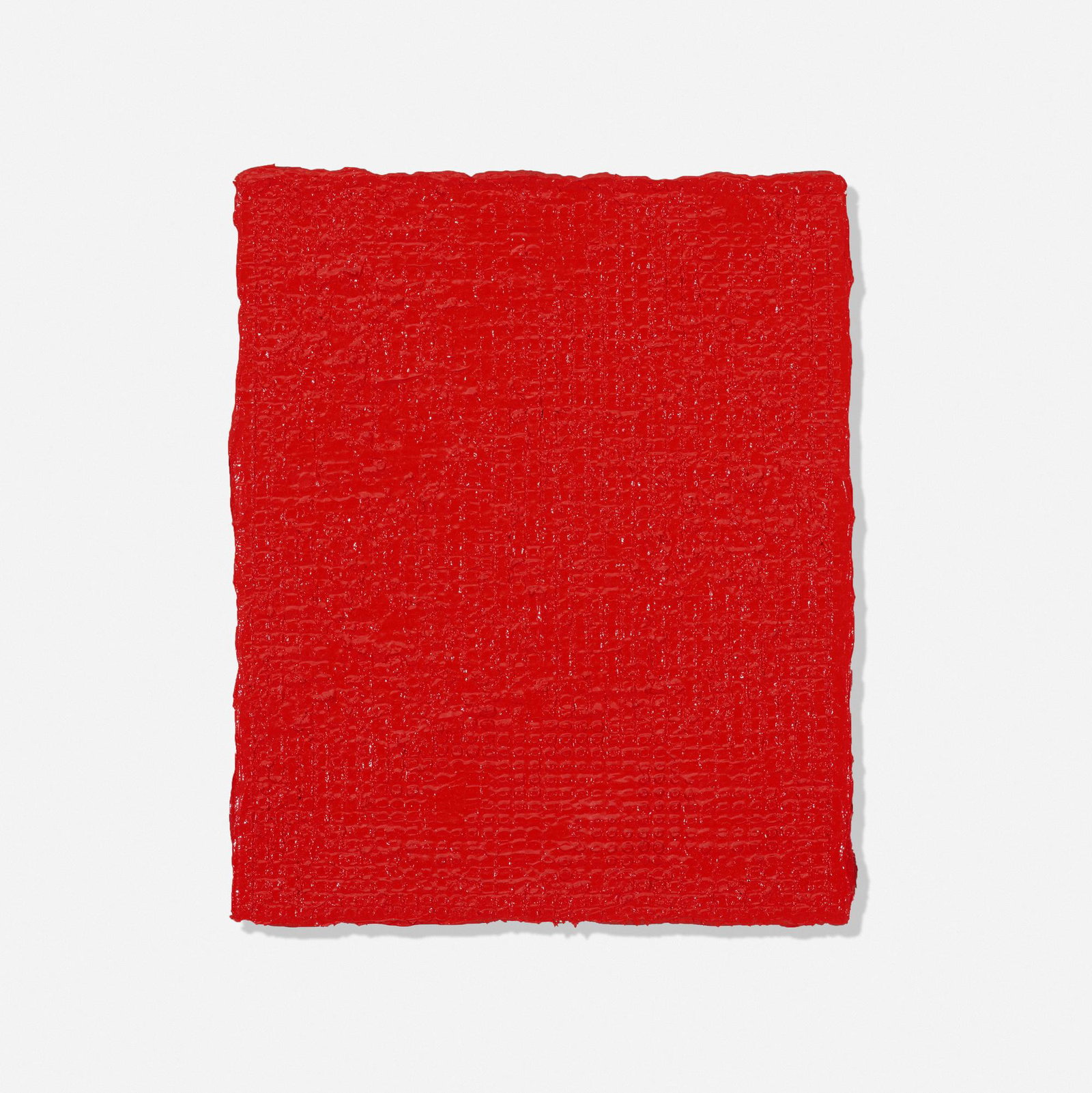 Bernard Aubertin, Trame en feu: Bernard Aubertin Trame en feu 2012 acrylic on canvas 10.75 h × 9 w in (27 × 23 cm) Signed, title and dated to verso 'Paris 2012 27 x 22 cm Bernard Aubertin Trame en feu'. Sold with a ce
