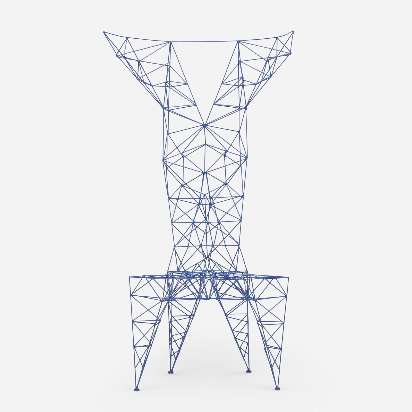 Tom Dixon, Pylon chair: Tom Dixon Pylon chair CappelliniUnited Kingdom / Italy, 1992welded and enameled steel26 w × 23 d × 49.5 h in (66 × 58 × 126 cm) Provenance: Cappelli