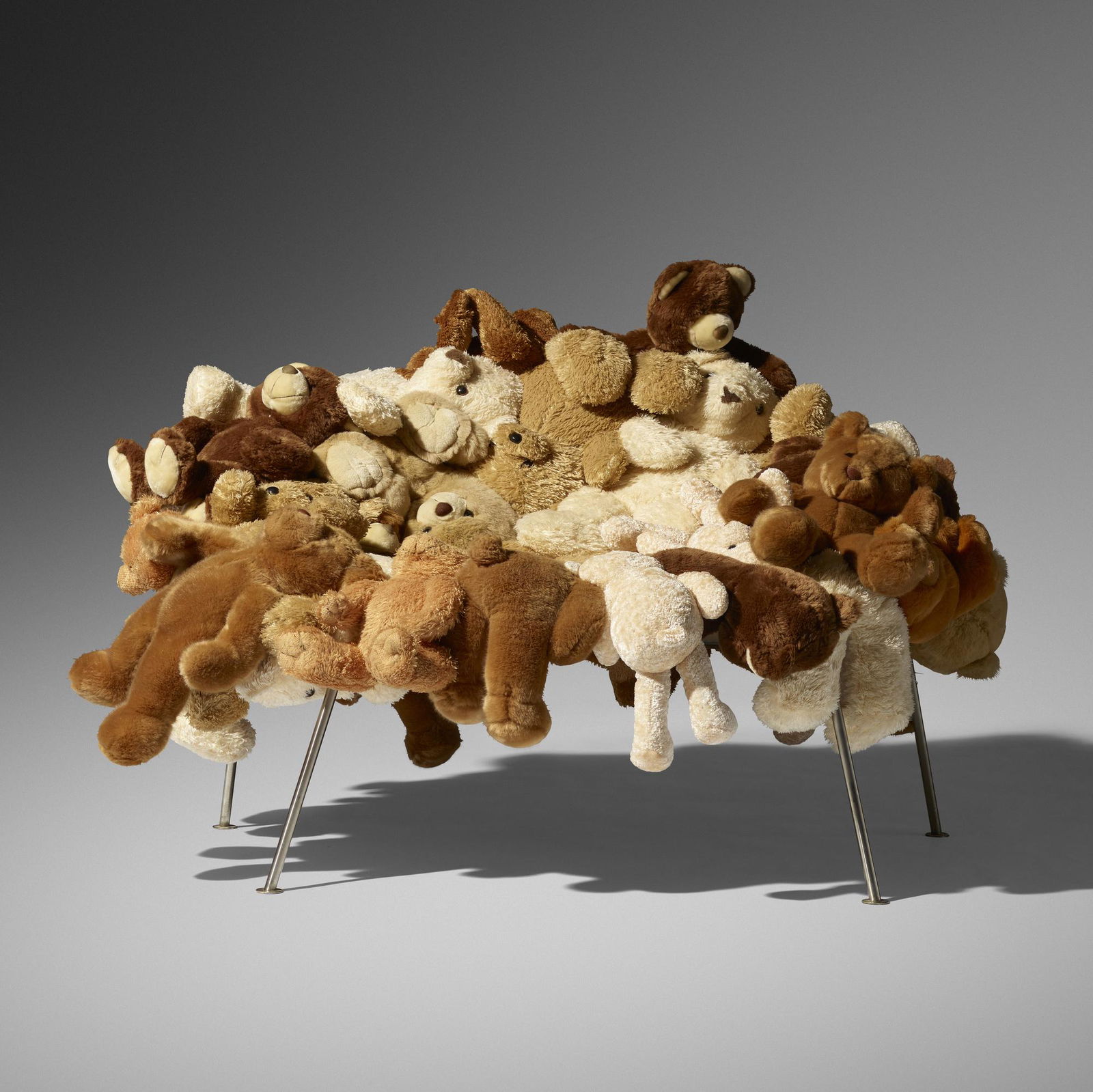 Fernando and Humberto Campana, Teddy Bear chair: Fernando and Humberto Campana Teddy Bear chair Estudio Campana for MossBrazil, 2004stuffed animals, stainless steel56 w × 41 d × 35 h in (142 × 104 × 89 cm) In 2004,