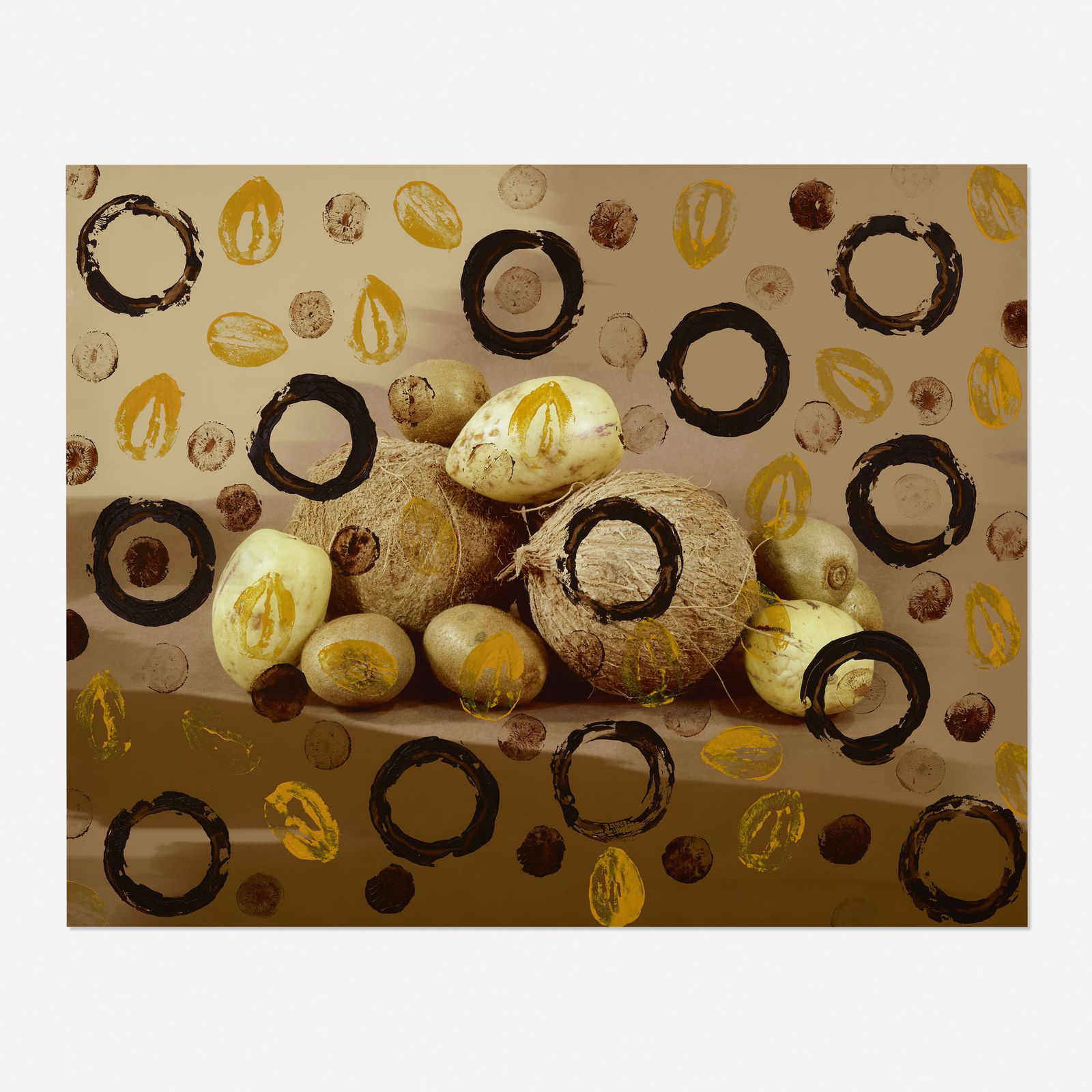 Sam Falls, Coconuts Kiwis & Pepinos: Sam Falls Coconuts Kiwis & Pepinos 2012archival pigment print, acrylic31.75 h × 40 w in (81 × 102 cm) Provenance: American Contemporary Gallery, New York | Private Co