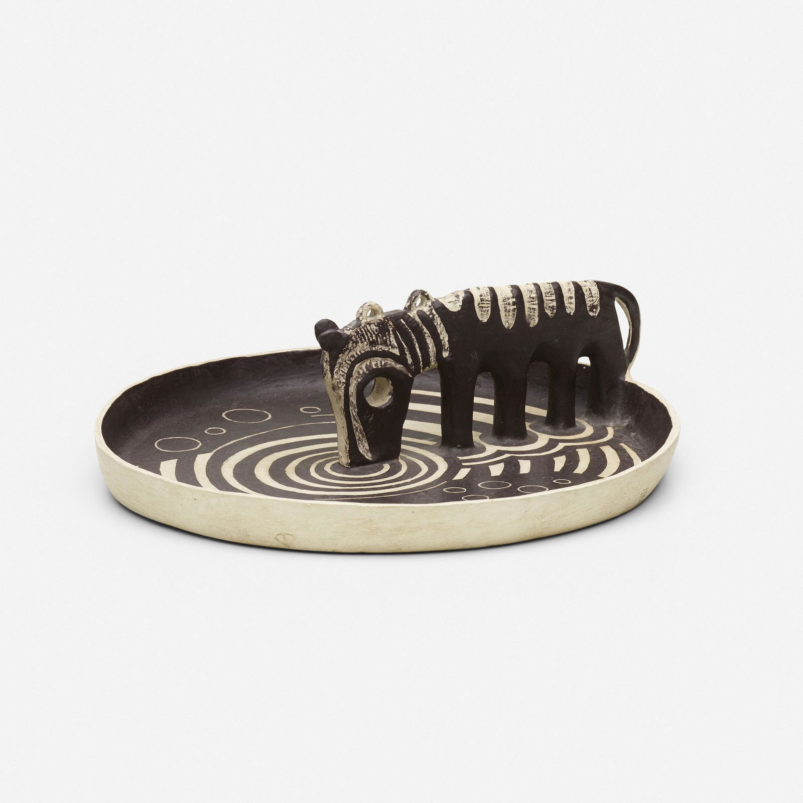 Lambert-Rucki, Ane s'abreuvant ou Composition…: Jean Lambert-Rucki Ane s'abreuvant ou Composition a l'ane et aux cercles (Donkey Drinking or Composition with Donkey and Circles) 1925 / posthumous editionenameled metal4 h × 13 dia in (10 &time