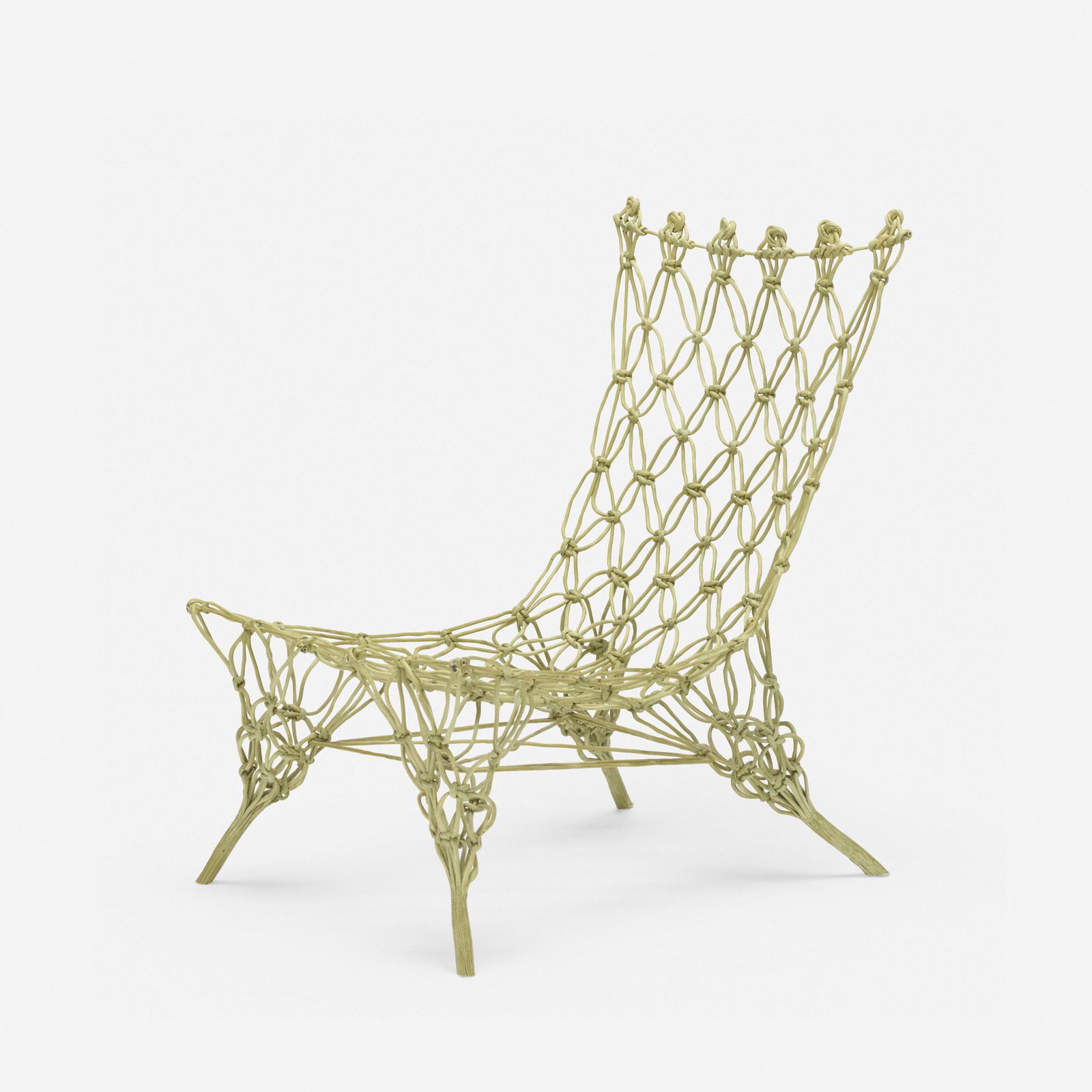 Marcel Wanders, Knotted chair: Marcel Wanders Knotted chair CappelliniThe Netherlands / Italy, 1996carbon and aramid fibers, epoxy resin20 w × 24.75 d × 28.25 h in (51 × 63 × 72 cm) This chair was