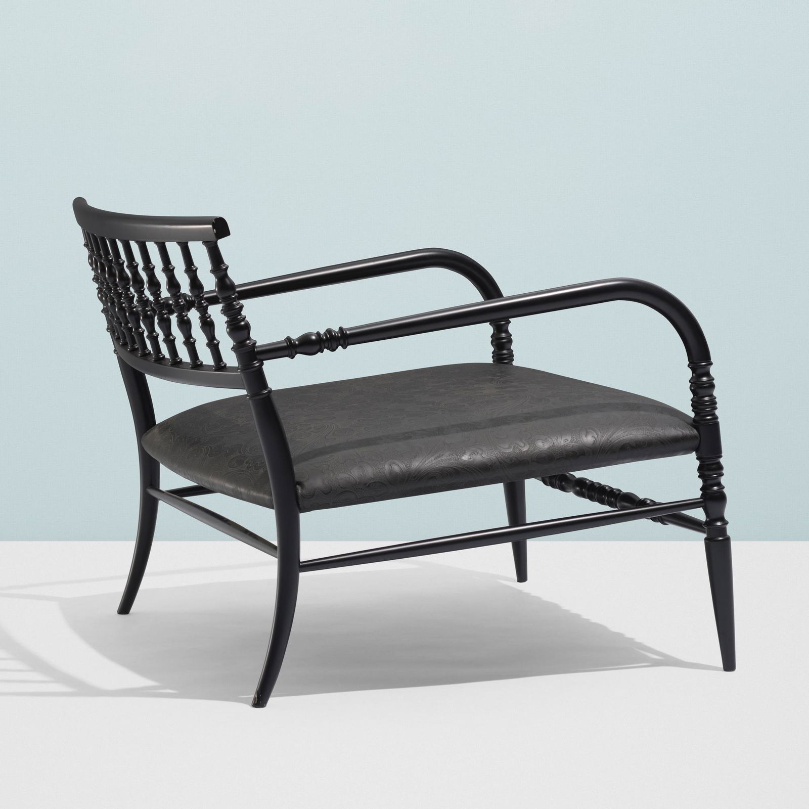 Marcel Wanders, New Antiques lounge chair: Marcel Wanders New Antiques lounge chair CappelliniThe Netherlands / Italy, 2005lacquered composite, embossed leather28.5 w × 29 d × 24.5 h in (72 × 74 × 62 cm) Provenance: